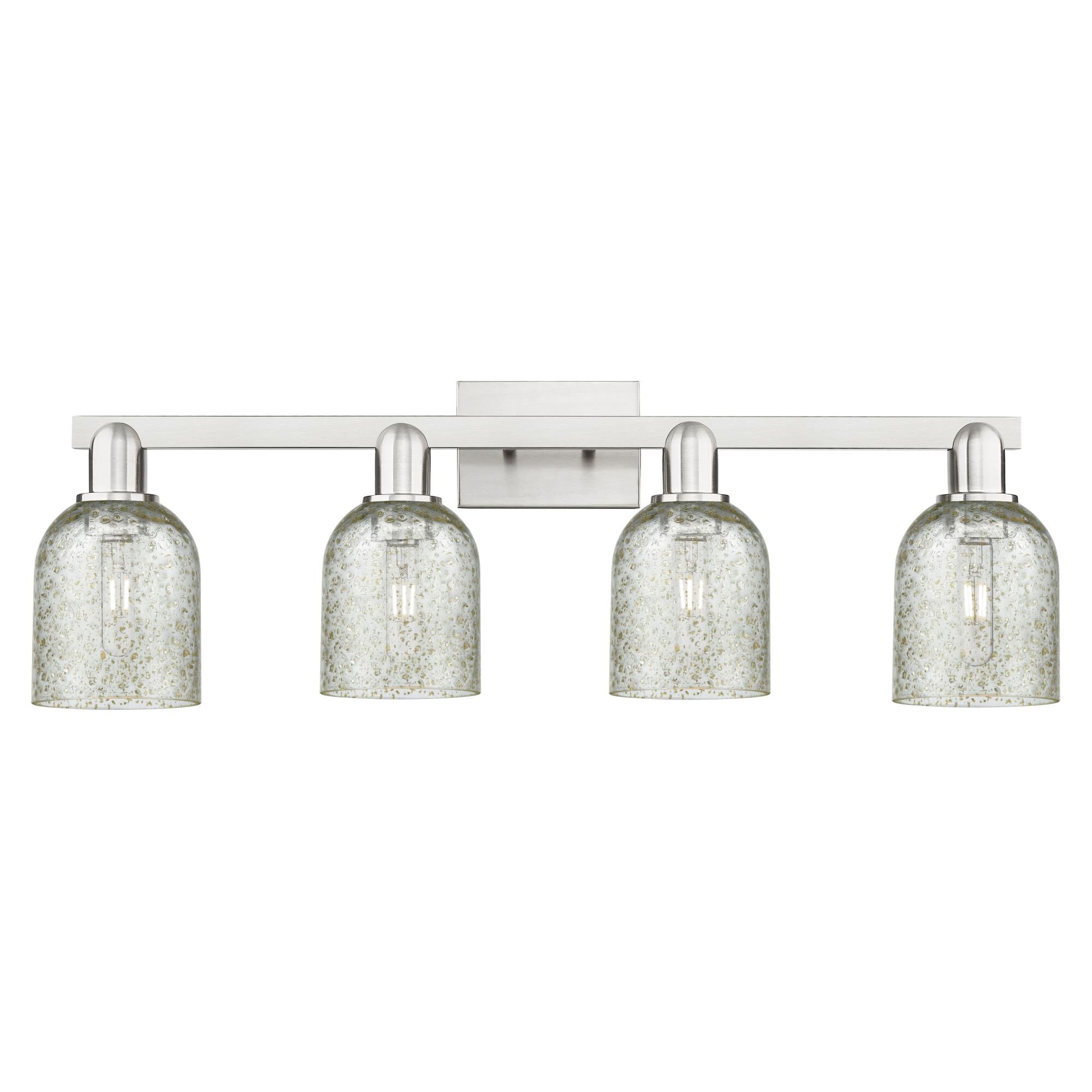 Shown in Brushed Satin Nickel finish and Mica glass