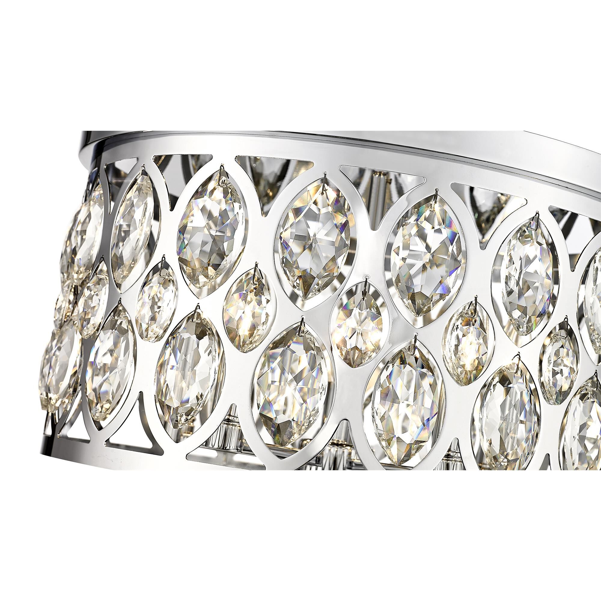 Shown in Chrome finish and Clear Crystal glass