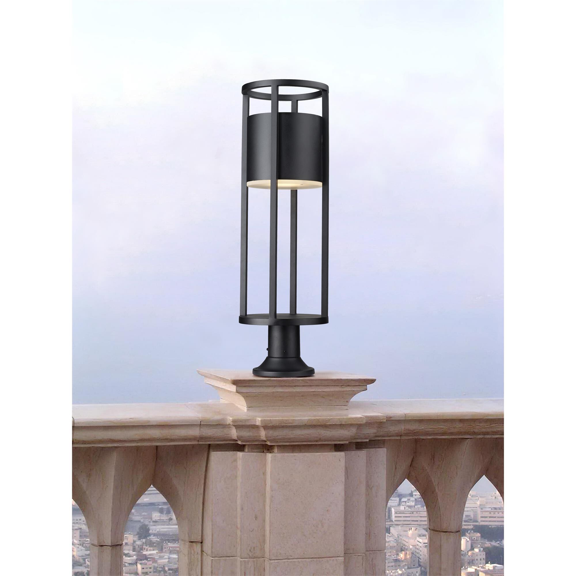 Shown in Black finish and Etched glass