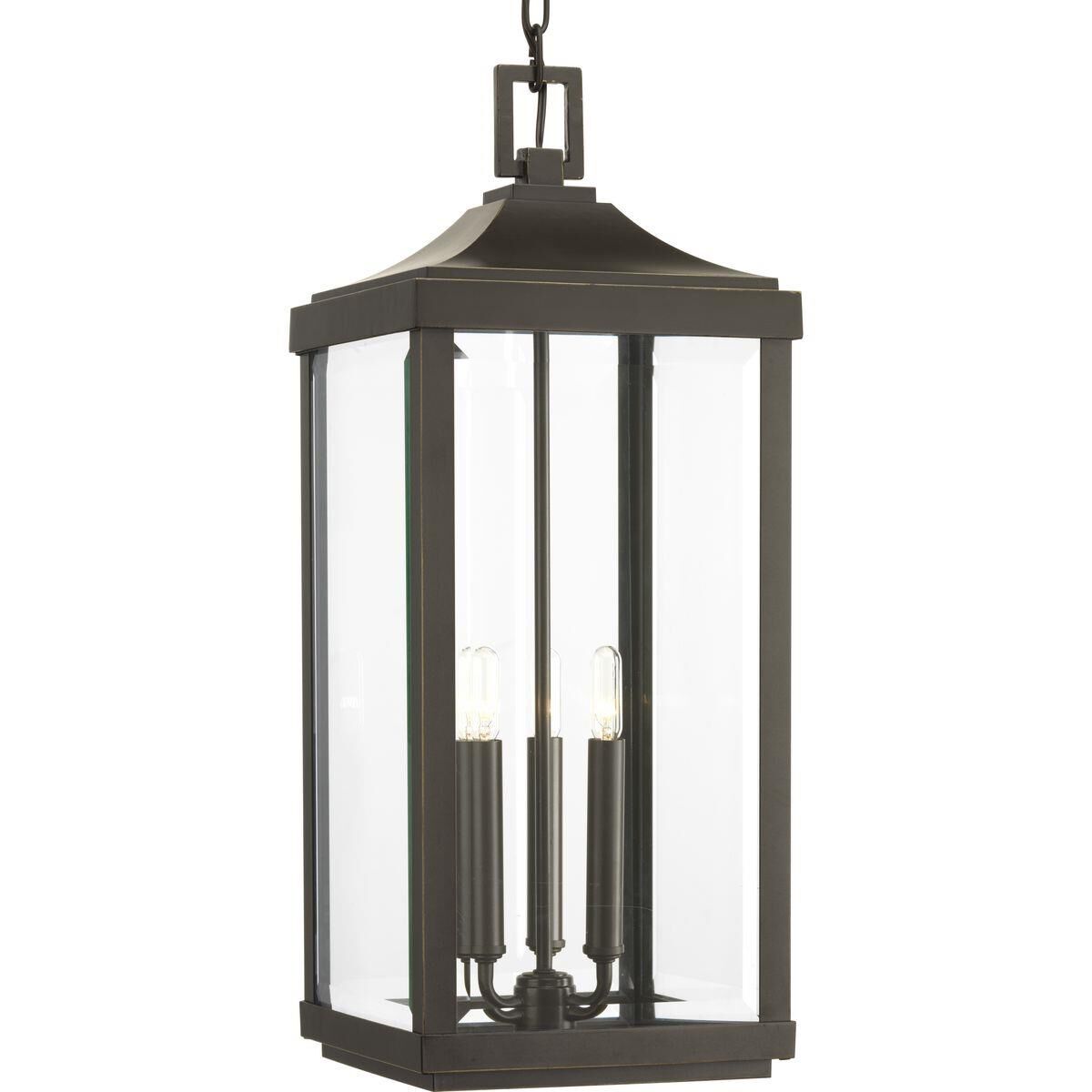 Shown in Antique Bronze finish and Clear Beveled glass