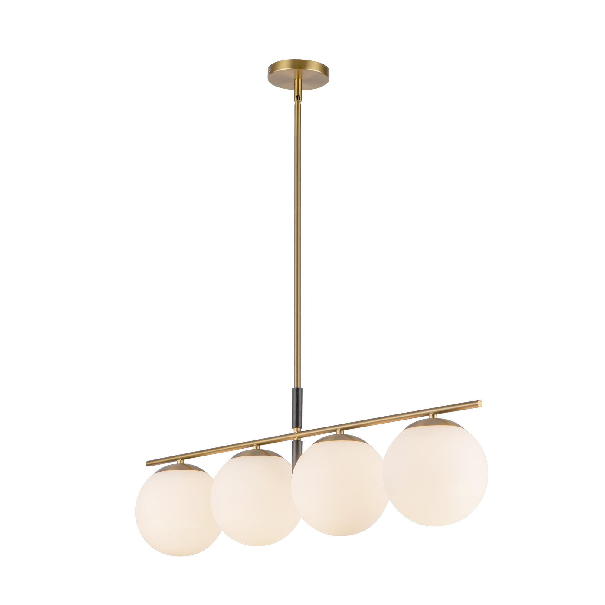 Shown in Brushed Gold finish and Opal glass