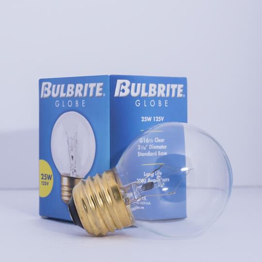 25 Watt 2700K G16.5 Incandescent Light Bulb,