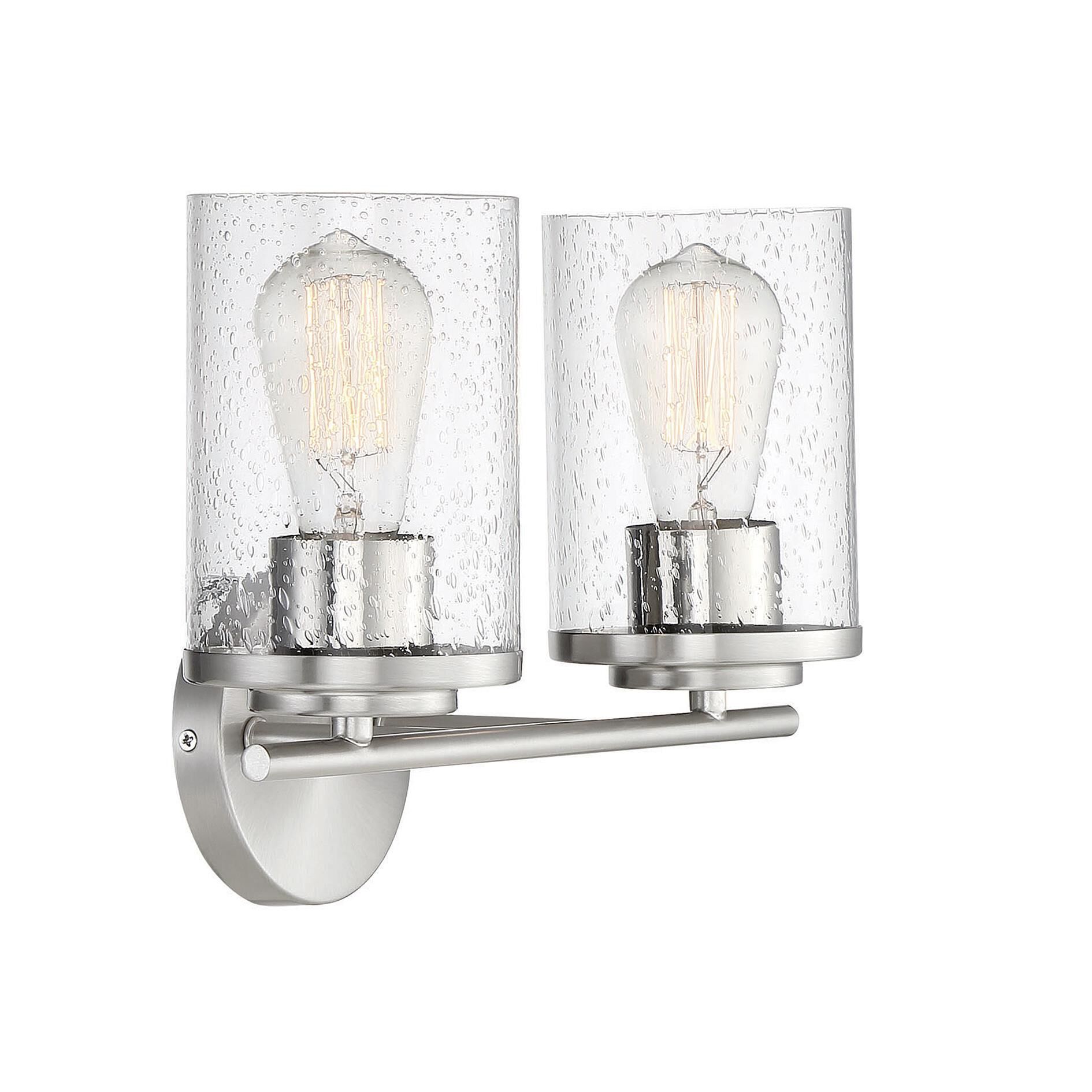 Shown in Polished Chrome finish and Clear Seeded glass