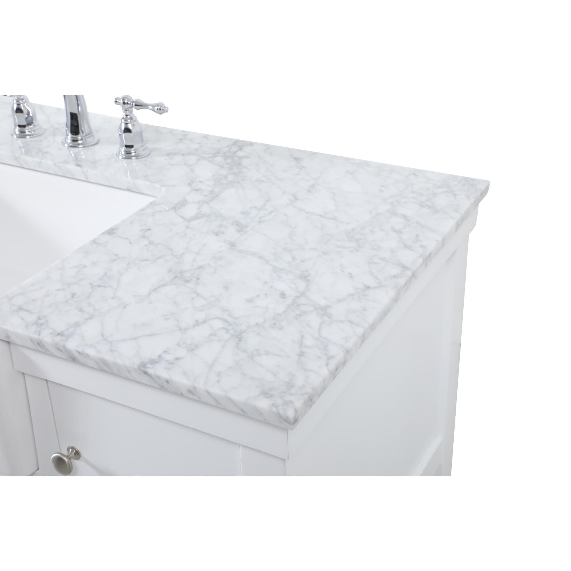 Shown in White finish and Without Backsplash accent