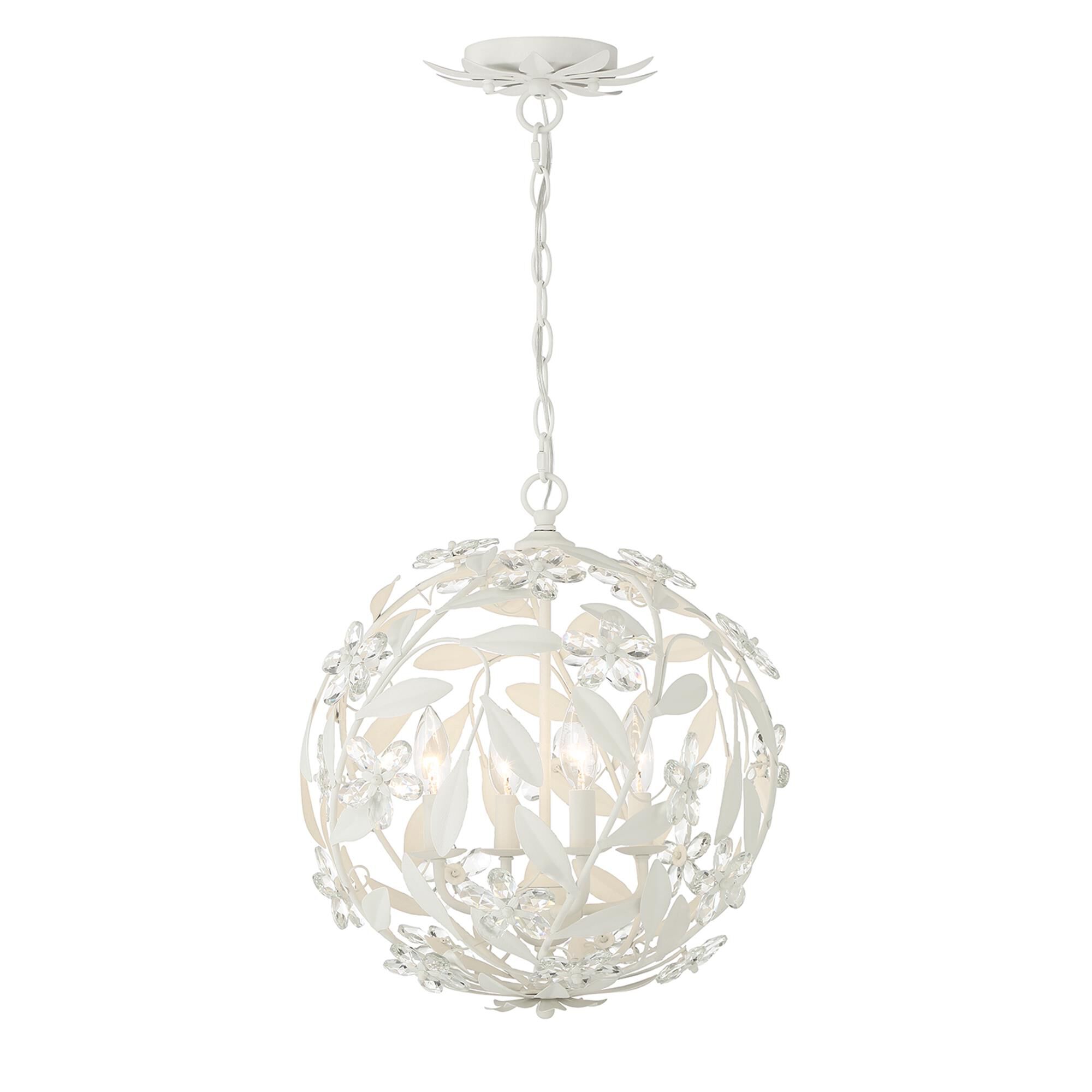 Shown in Matte White finish and Hand Cut crystal