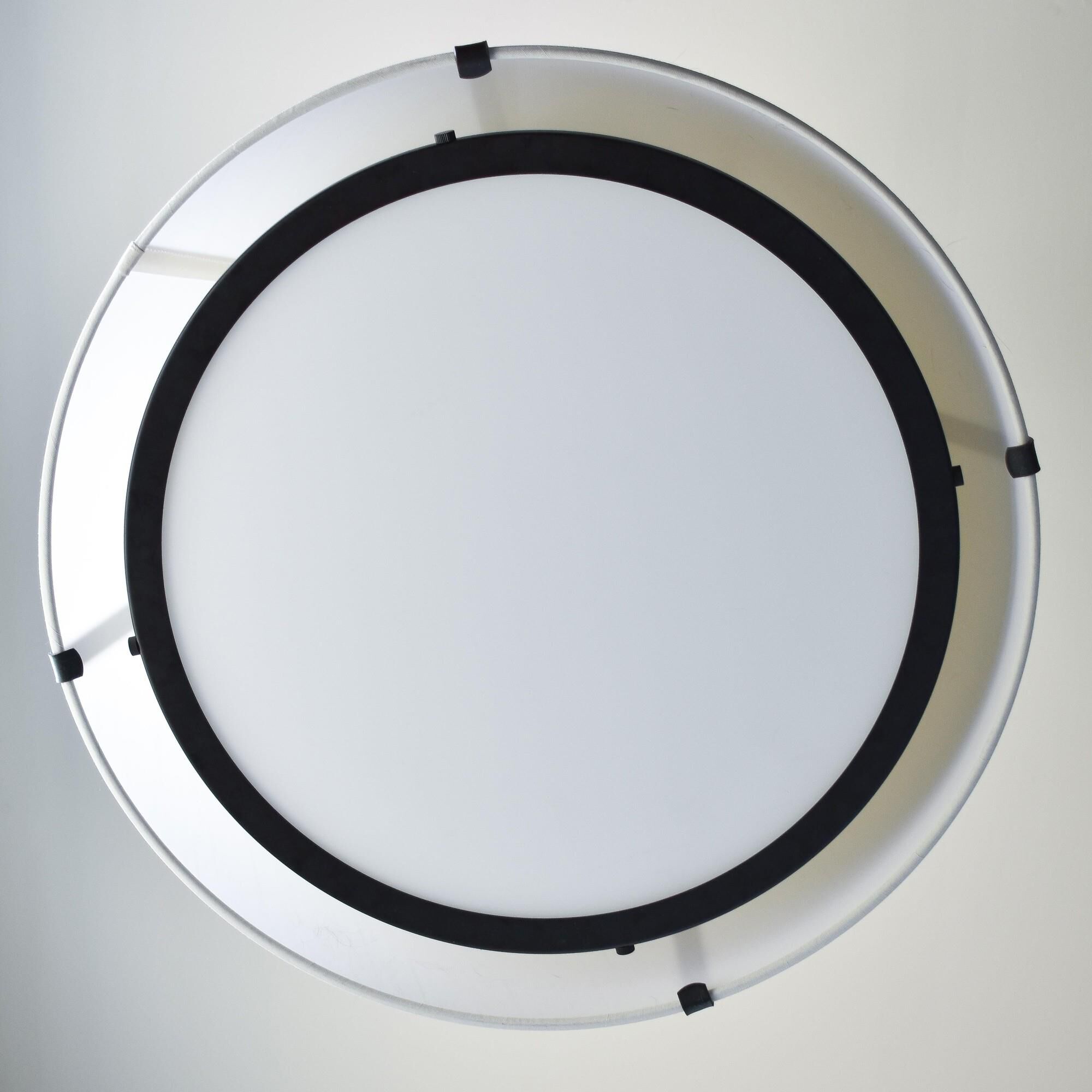 Shown in Black finish and Fabric glass and White shade