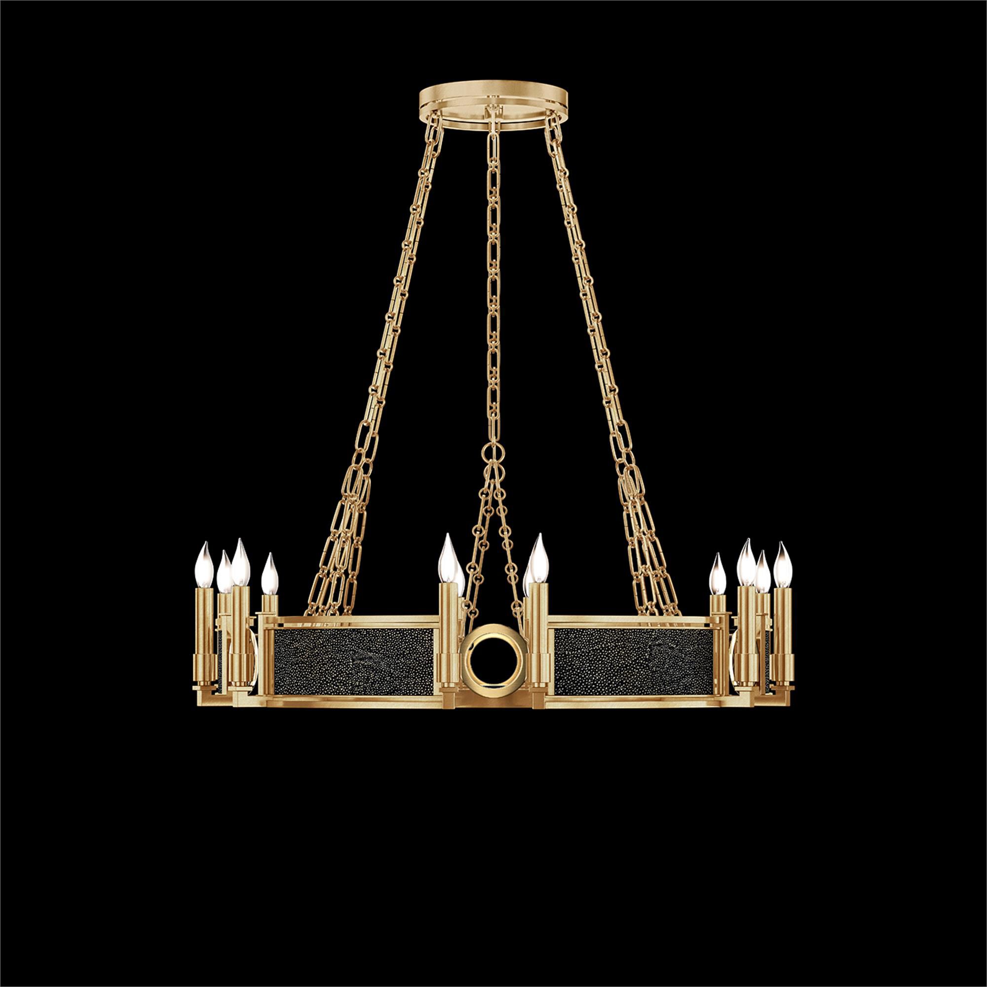 Shown in Gold Leaf and Brass  finish and Black Knight accent