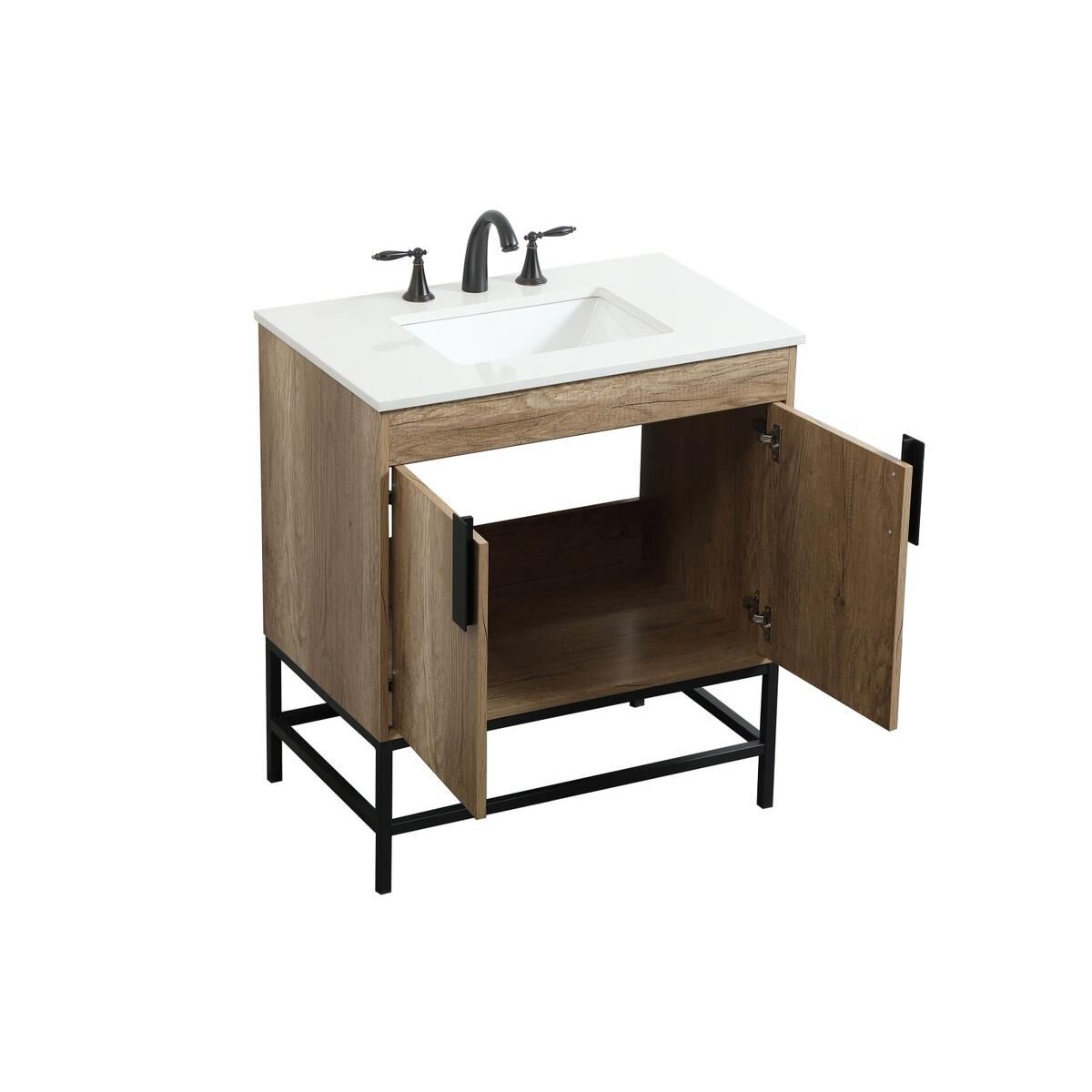 Shown in Natural Oak finish and Without Backsplash accent