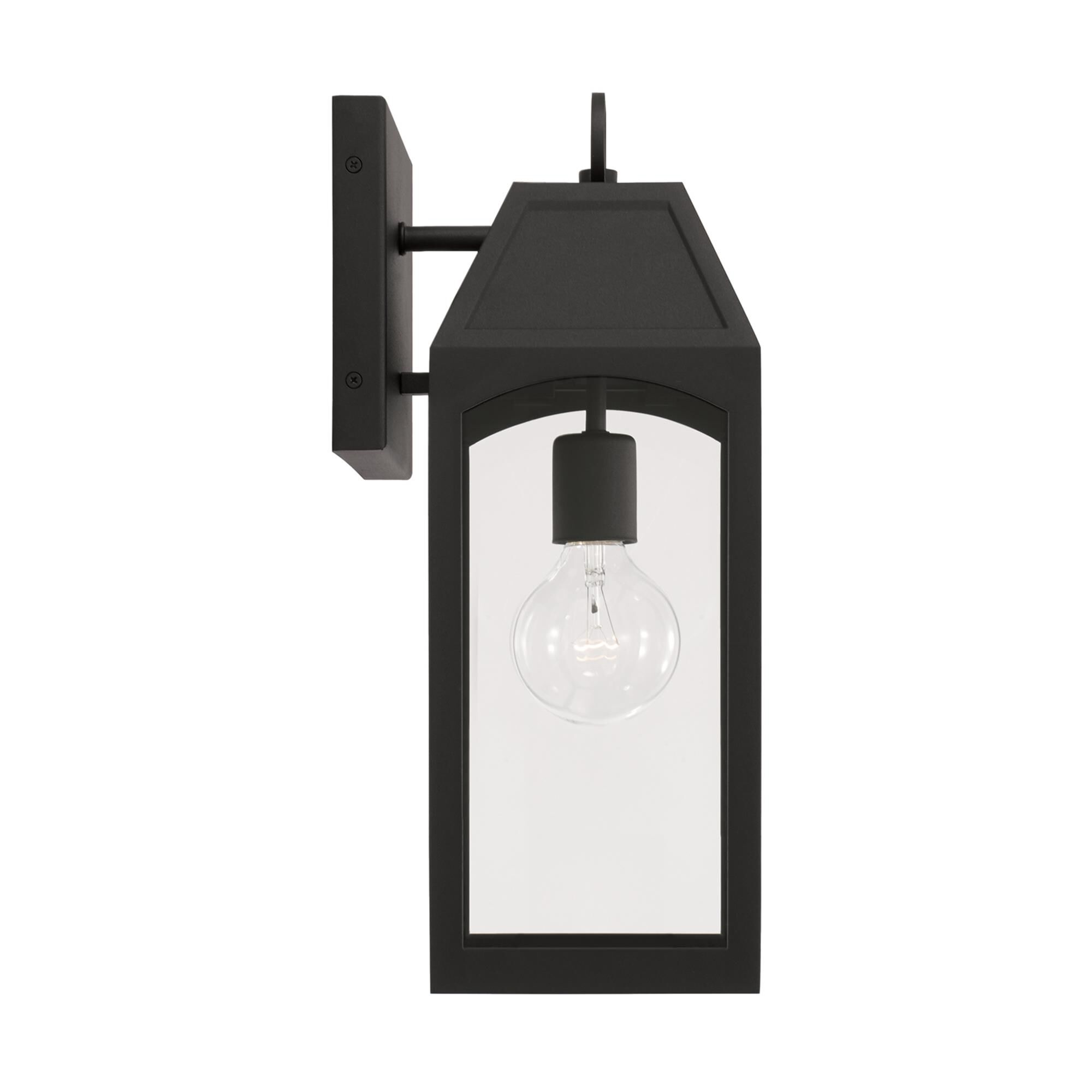 Shown in Black finish and Clear glass