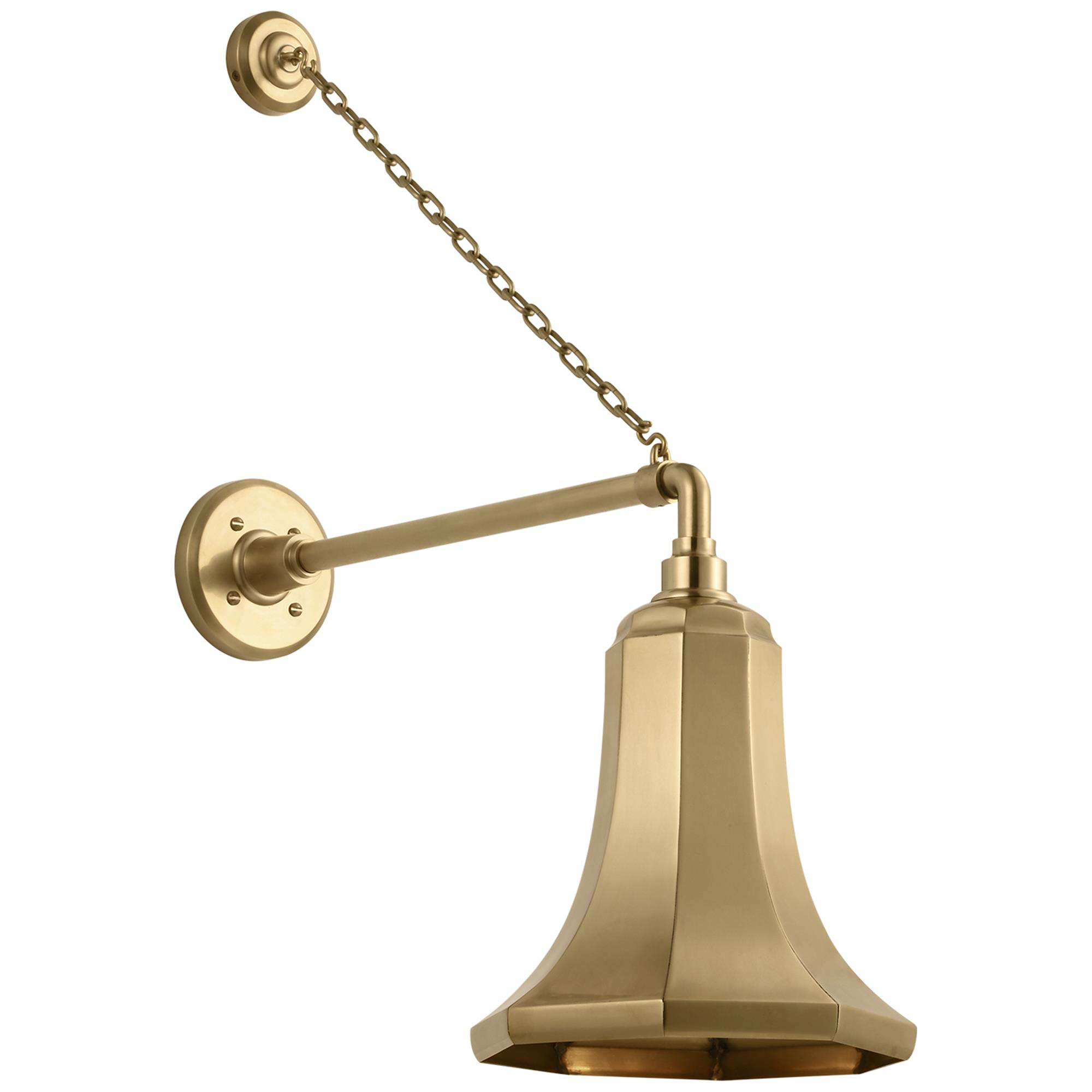 Shown in Hand-Rubbed Antique Brass finish and Gold shade