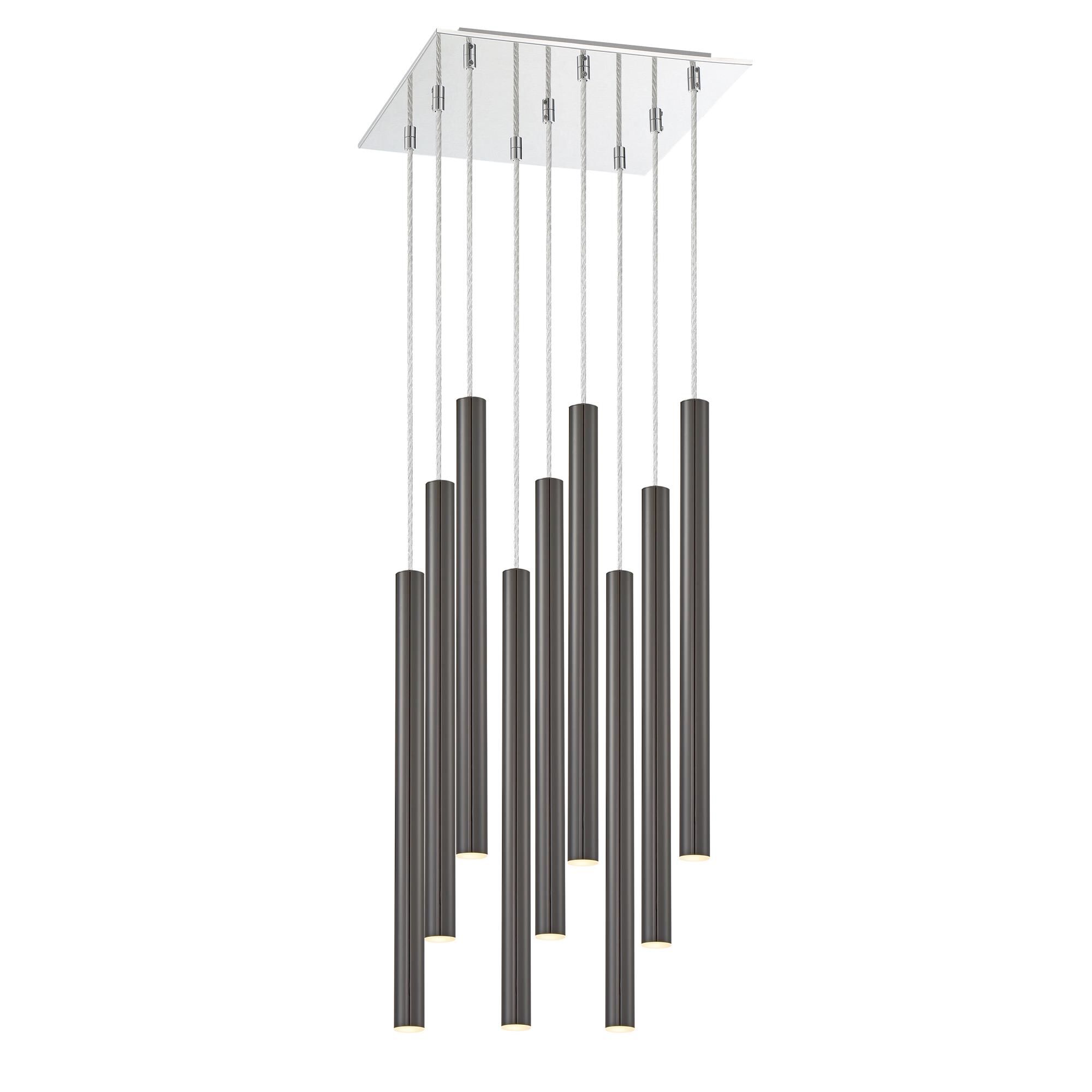 Shown in Chrome finish and Steel glass and Steel shade