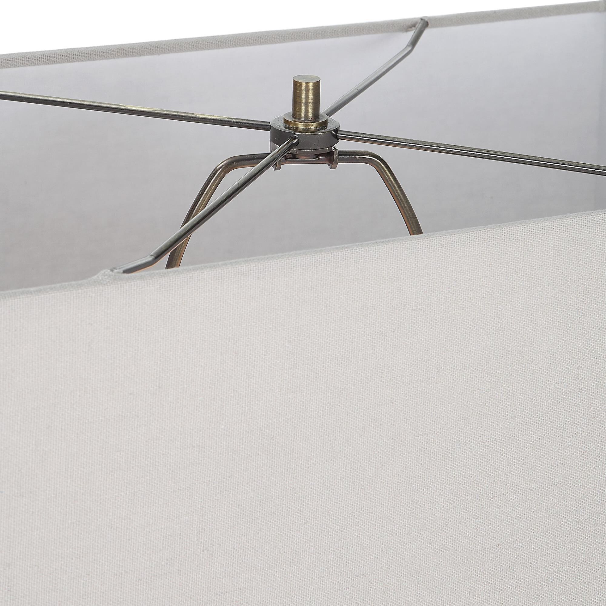 Shown in Black finish and Rectangle Hardback shade