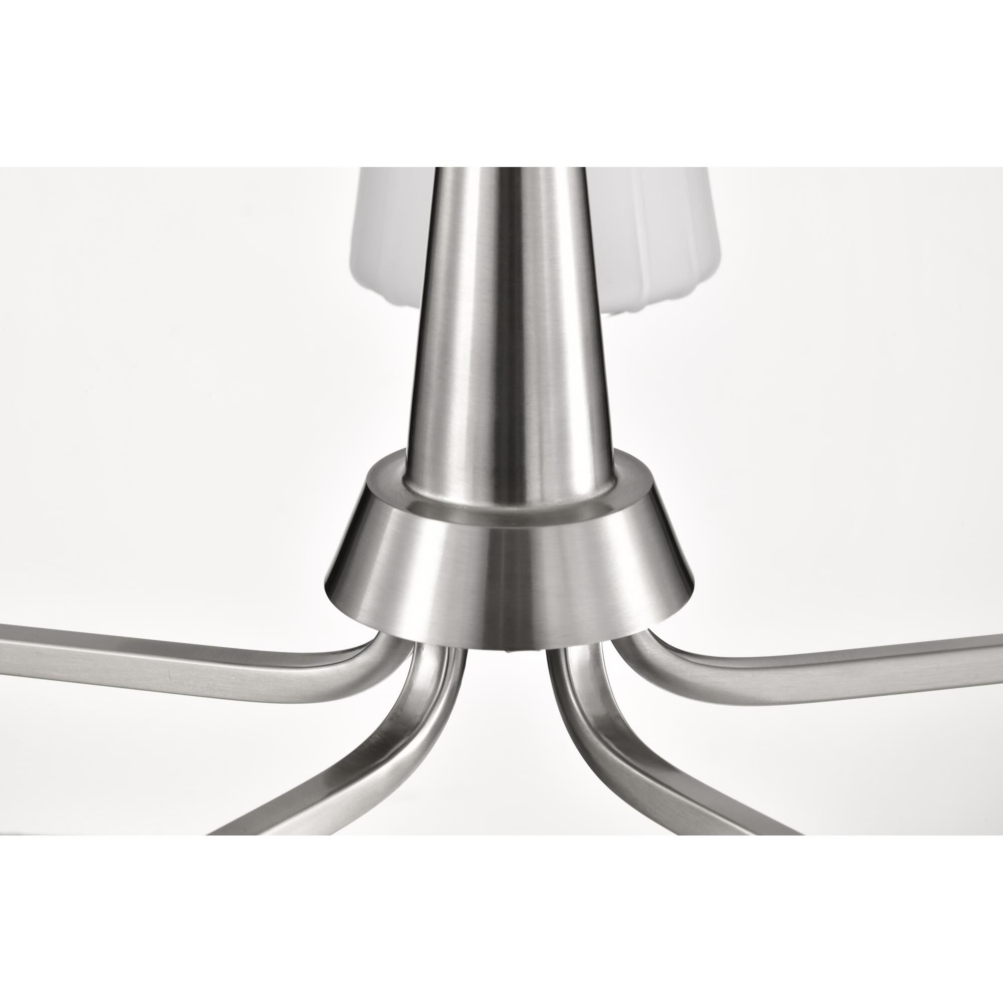 Shown in Brushed Nickel finish and Etched White glass