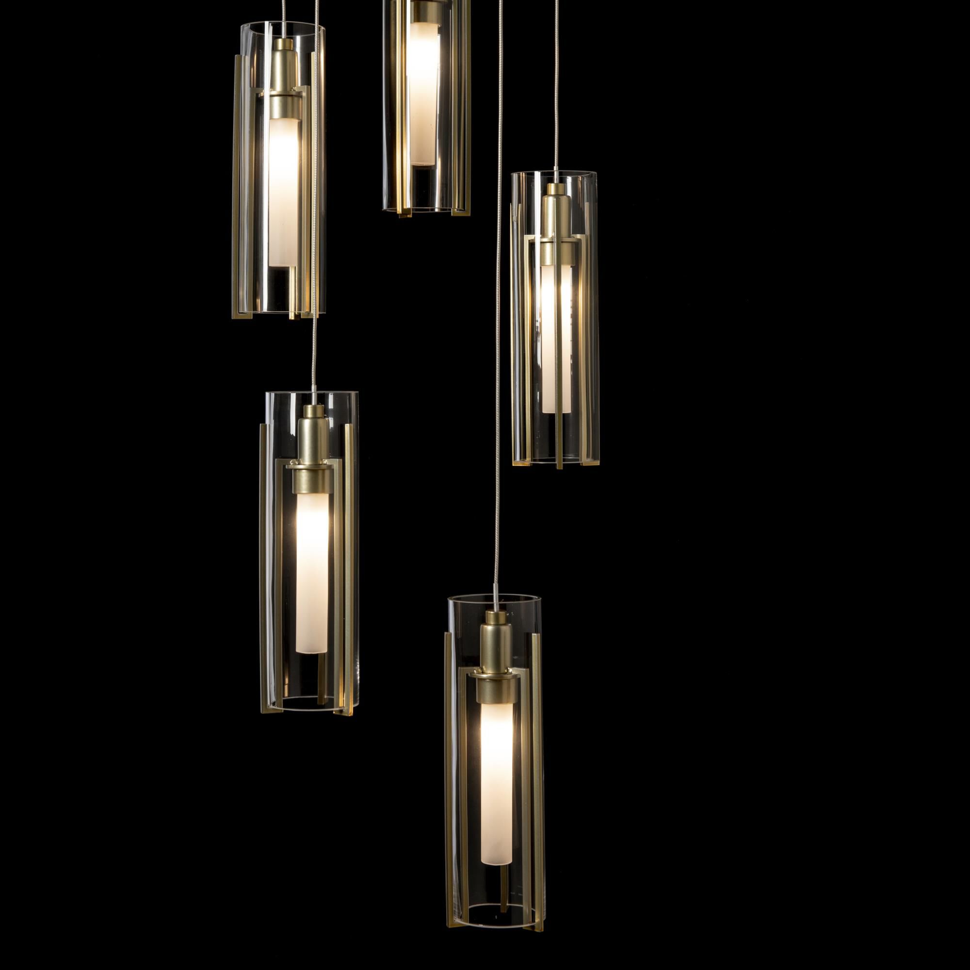 Exos Glass 21 Inch Multi Light Pendant by Hubbardton Forge