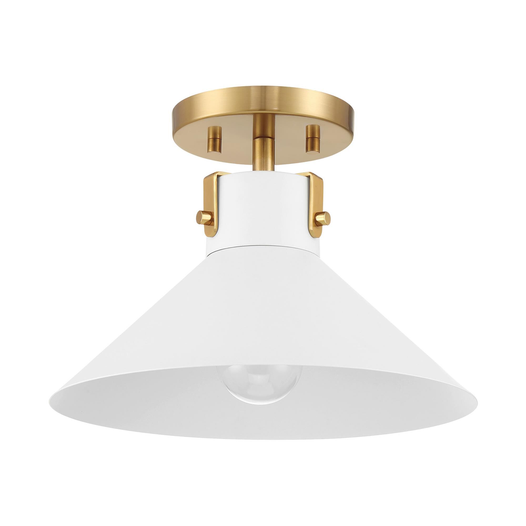 Shown in White and Natural Brass finish
