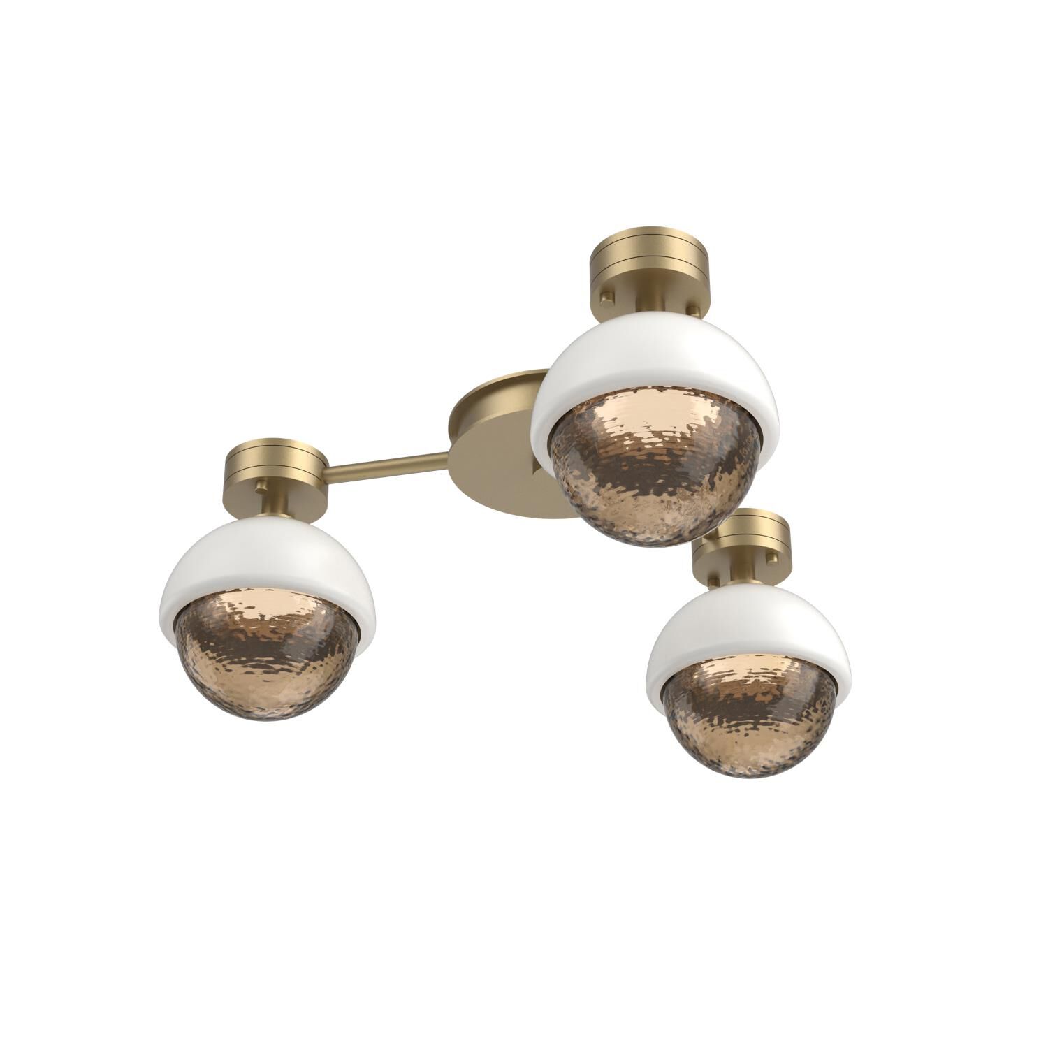 Shown in Gilded Brass finish and Bronze glass and Salt White accent