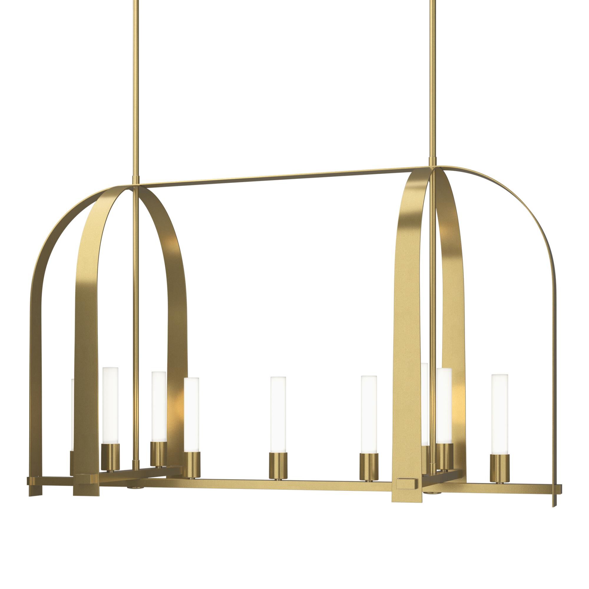 Shown in Modern Brass finish and Frosted glass and Frosted Glass shade
