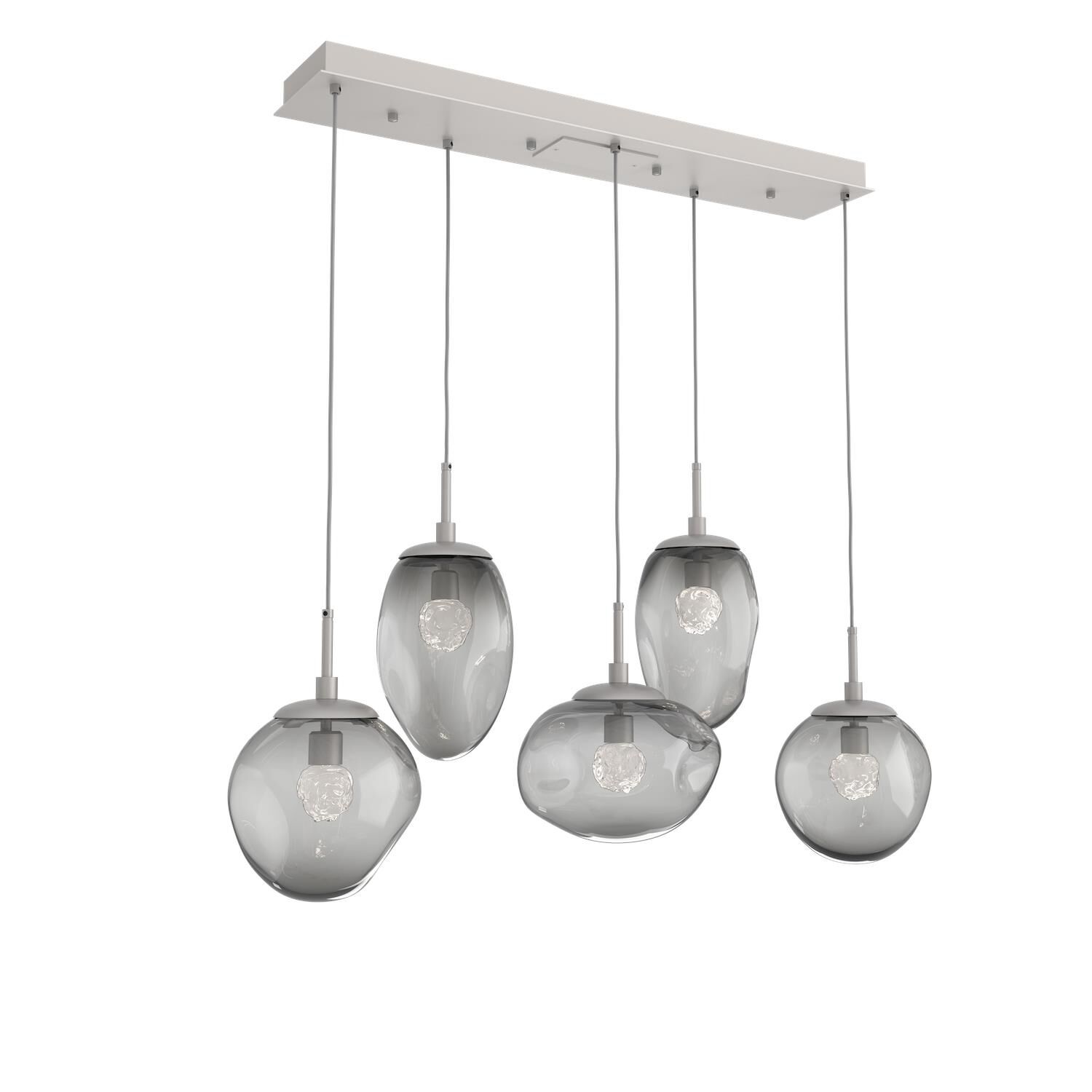Shown in Metallic Beige Silver finish and Floret Inner Smoke Outer glass