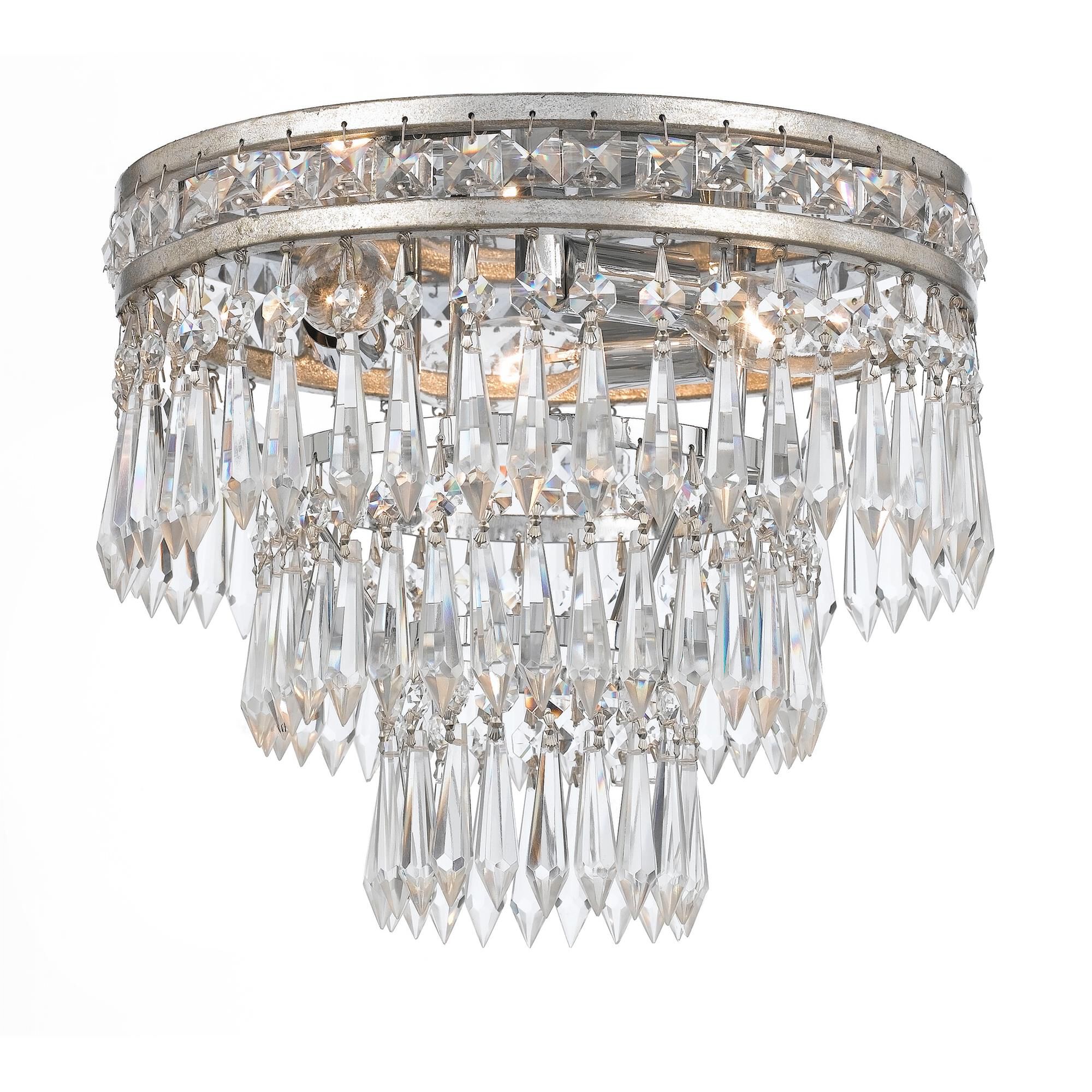 Shown in Olde Silver finish and Clear Hand Cut crystal