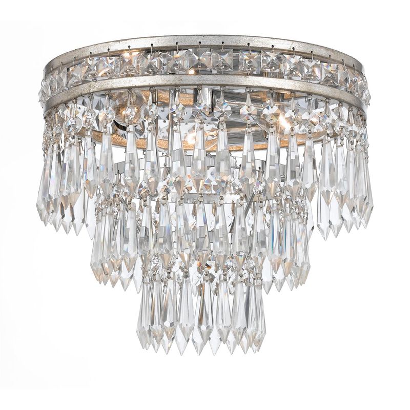 Mercer 12 Inch 3 Light Flush Mount by Crystorama