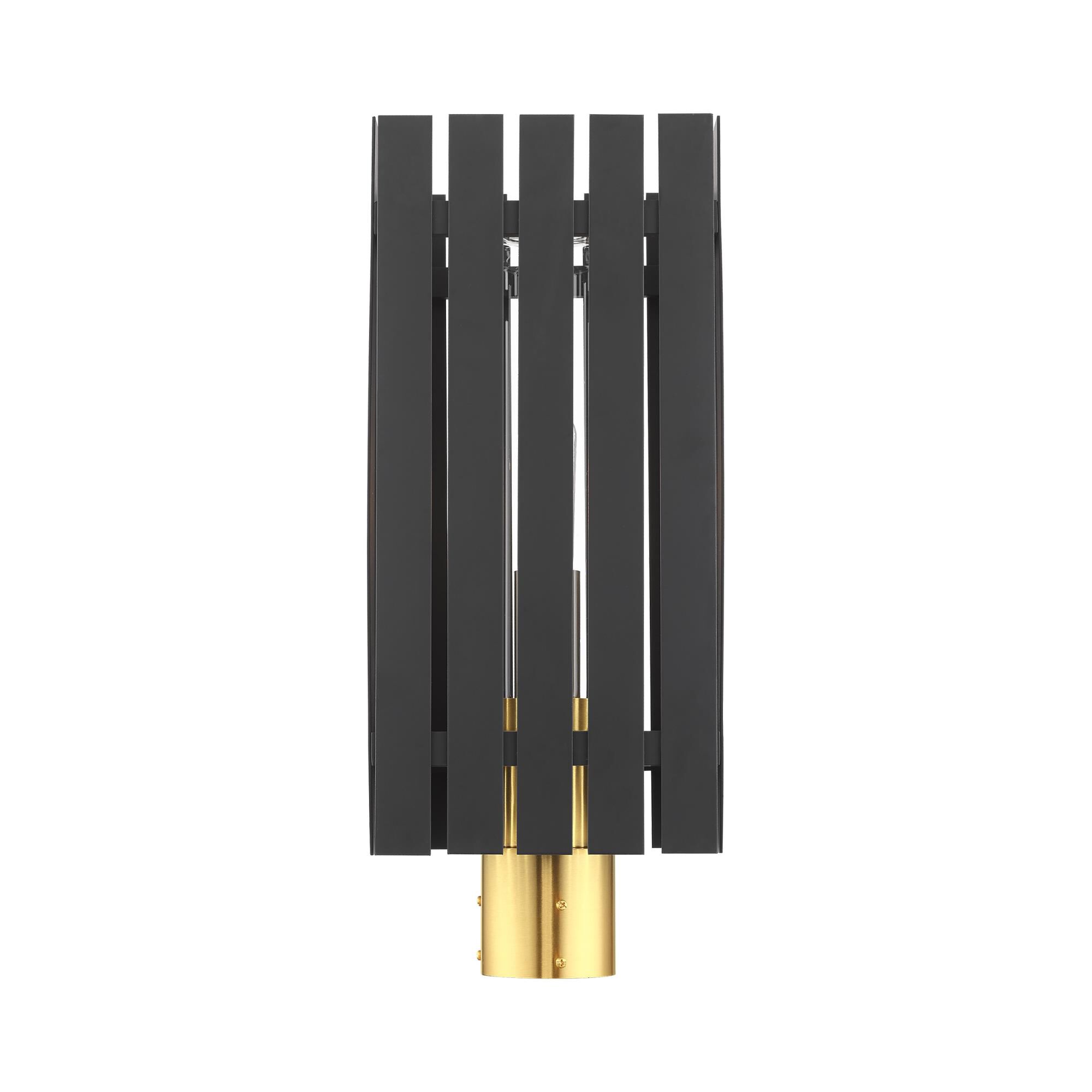 Shown in Black With Satin Brass Accents finish and Clear glass and Clear Glass shade