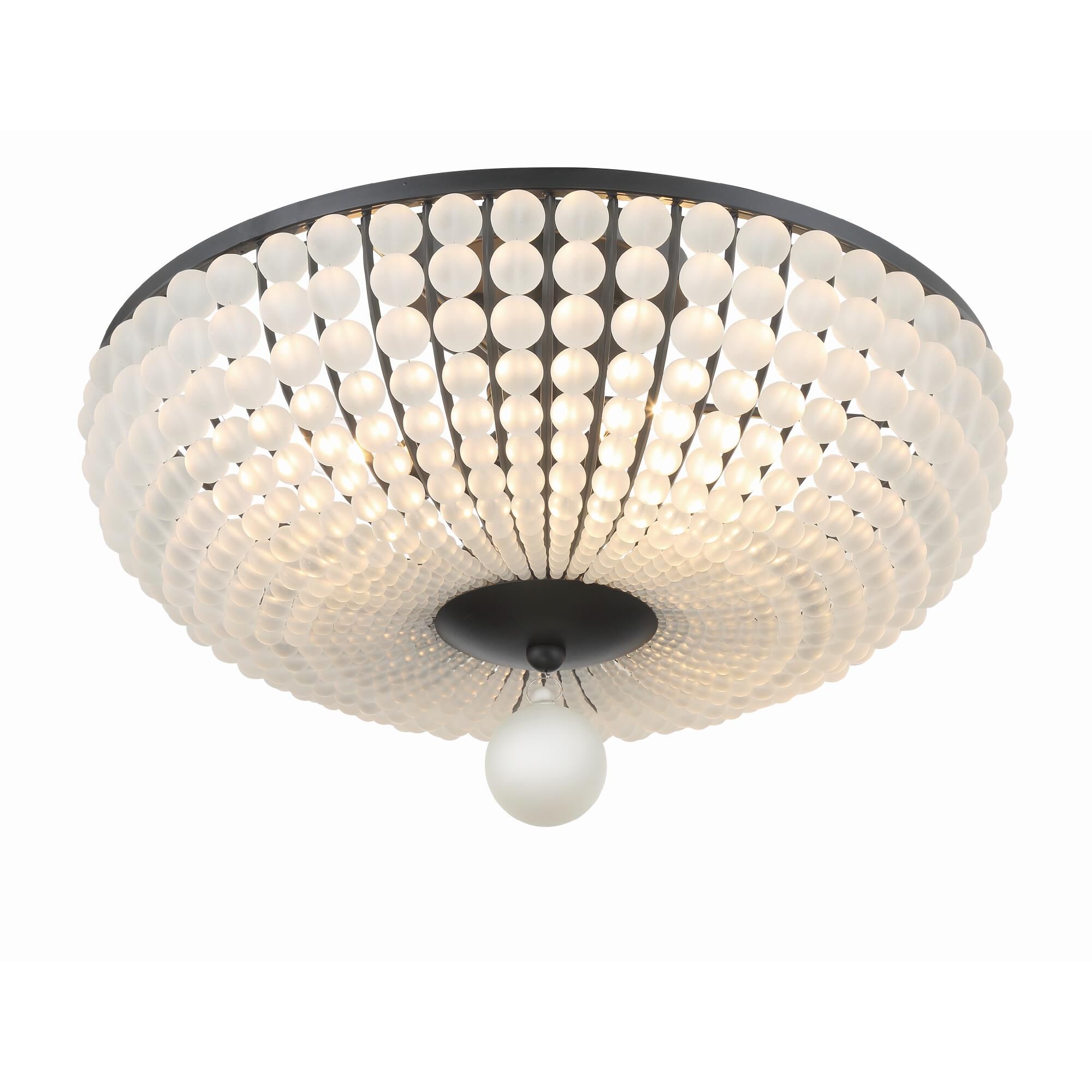 Shown in Matte Black finish and Frosted Glass Beads crystal