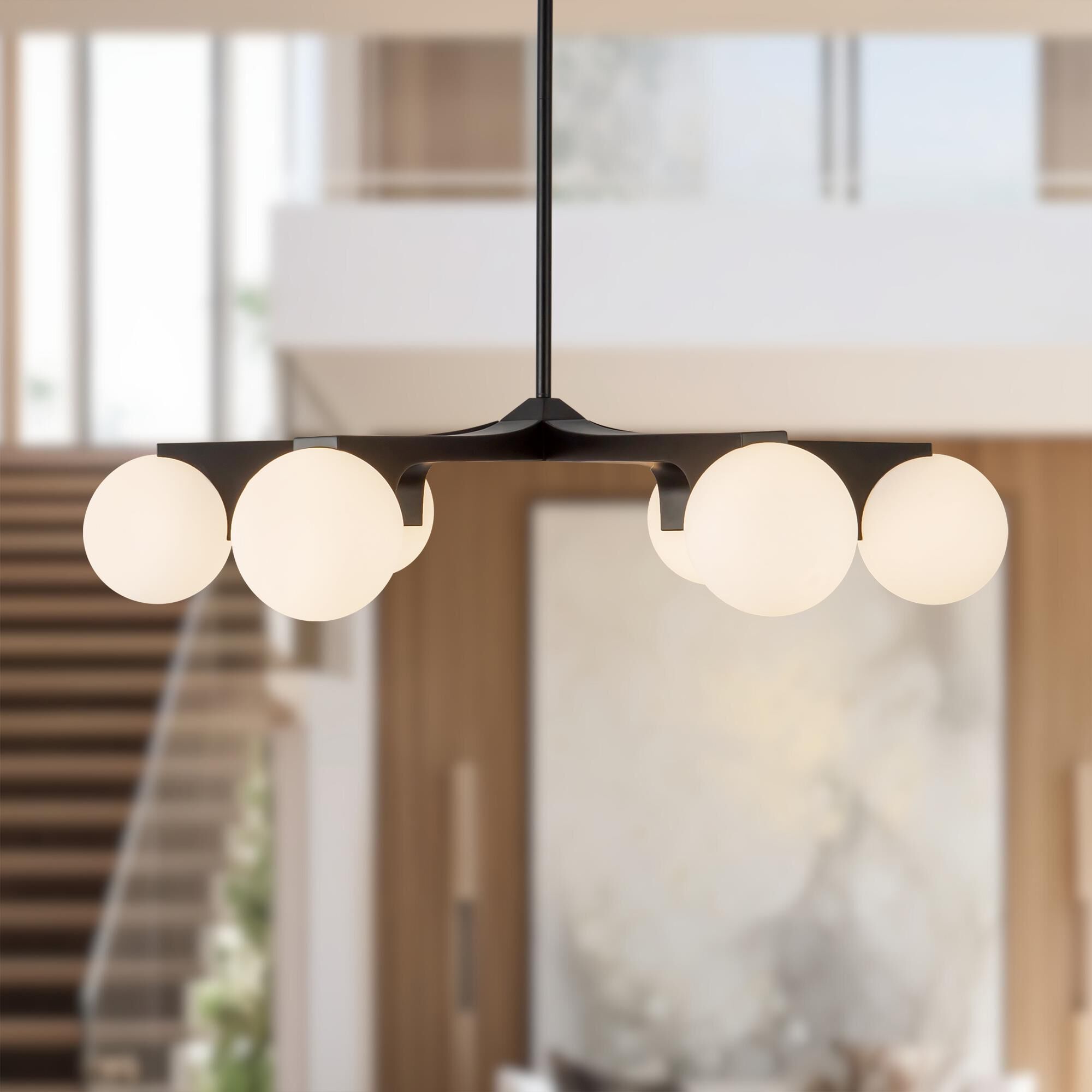 Shown in Black finish and Matte Opal glass