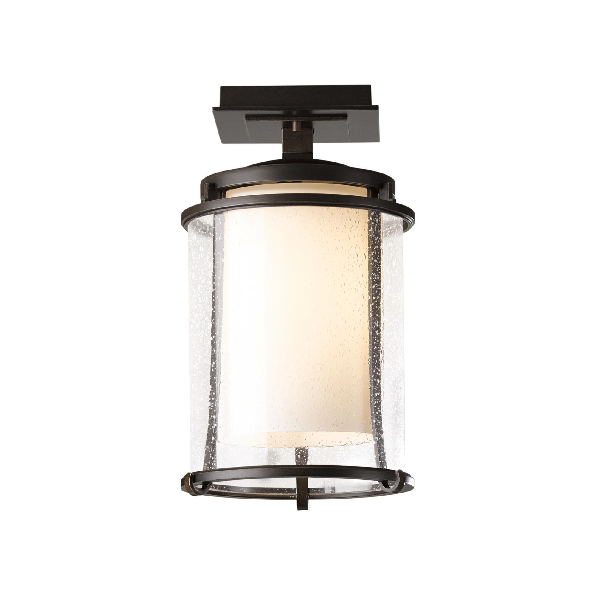 Shown in Coastal Bronze finish and Opal and Seeded glass