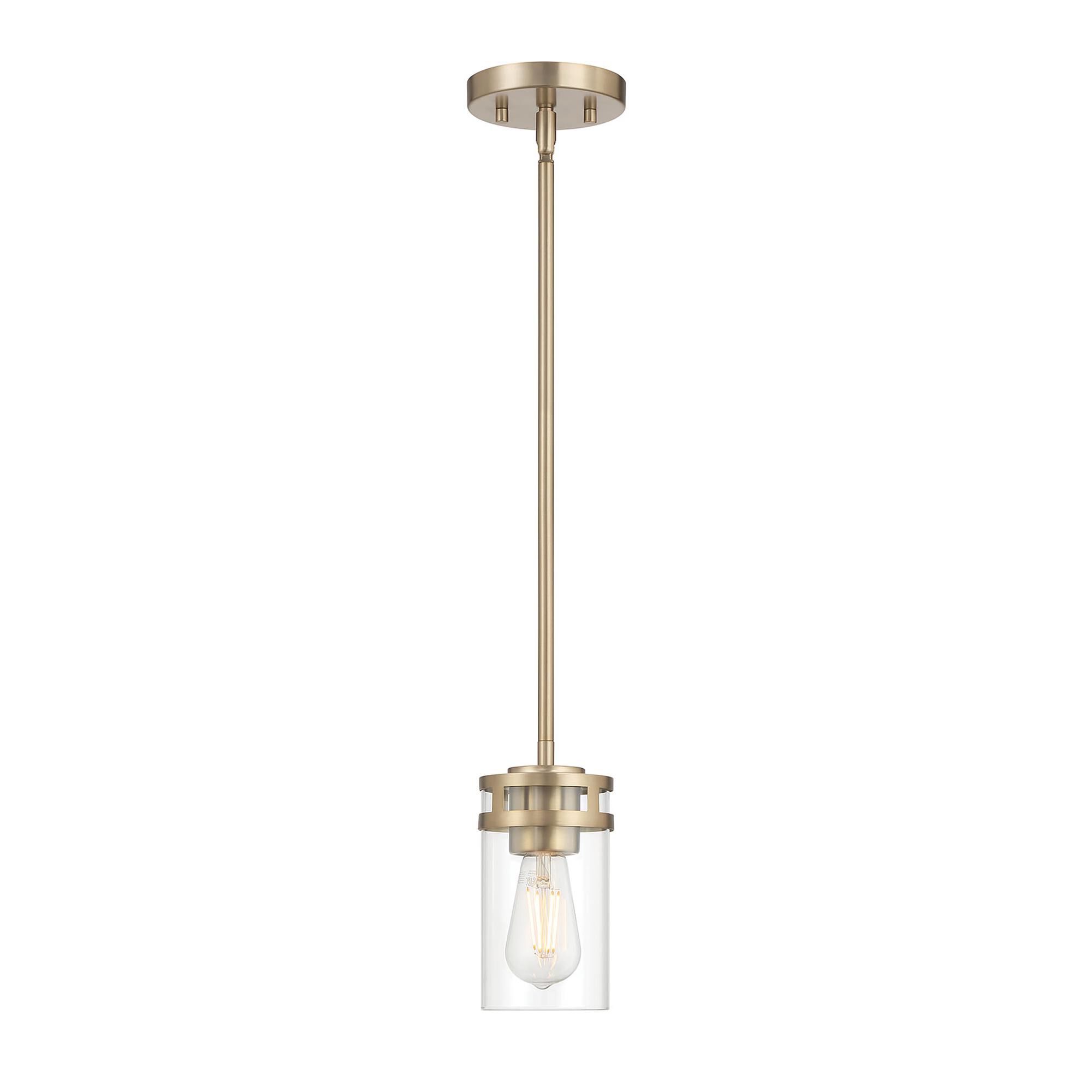 Shown in Modern Gold finish and Clear glass
