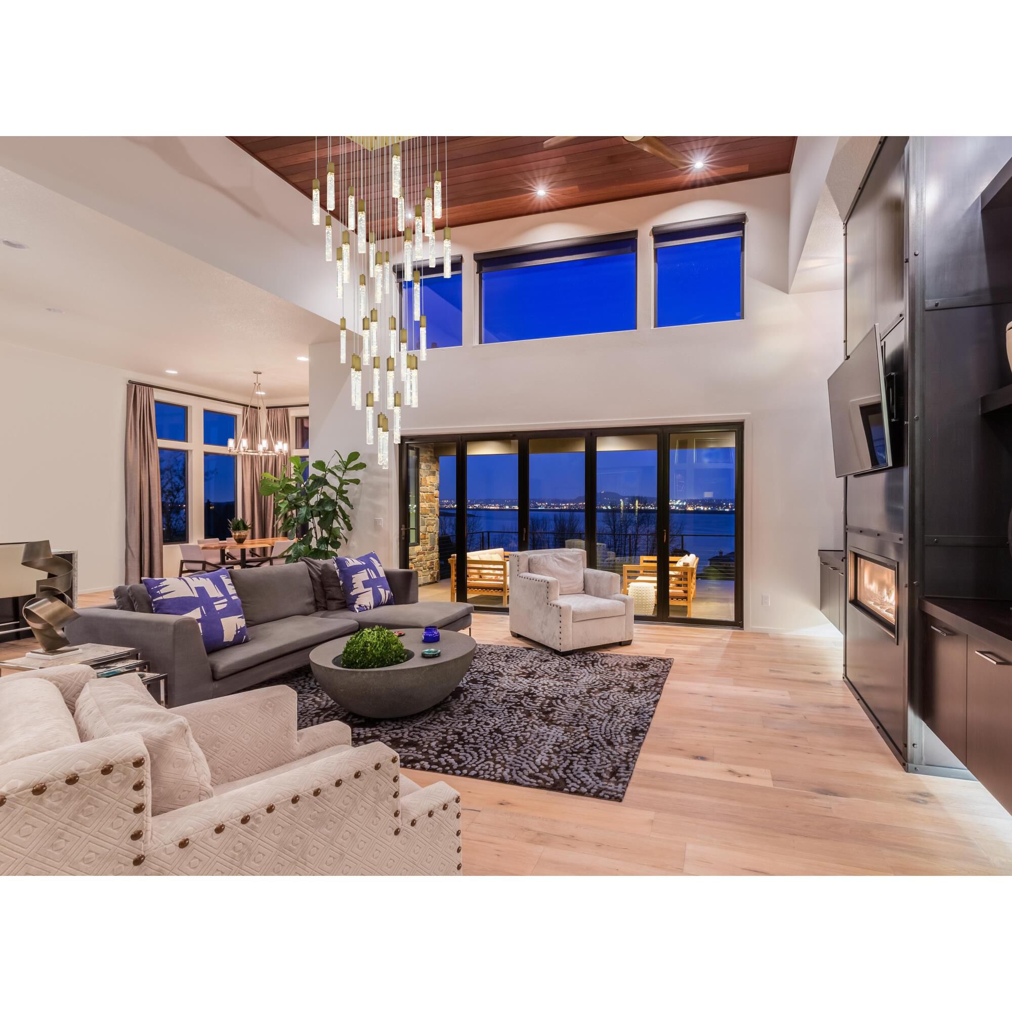 Aurora 42 Inch Multi Light Pendant by Elegant Lighting