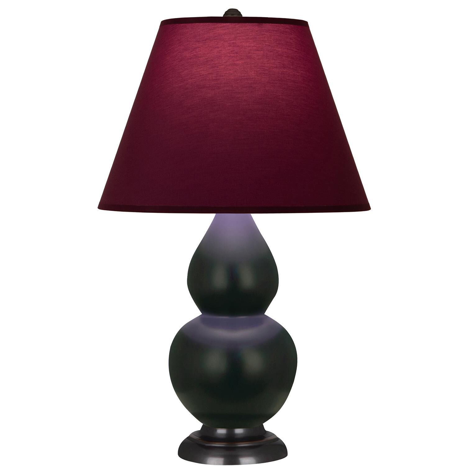 Shown in Matte Obsidian finish and Plum and Lavender shade and Deep Patina Bronze accent
