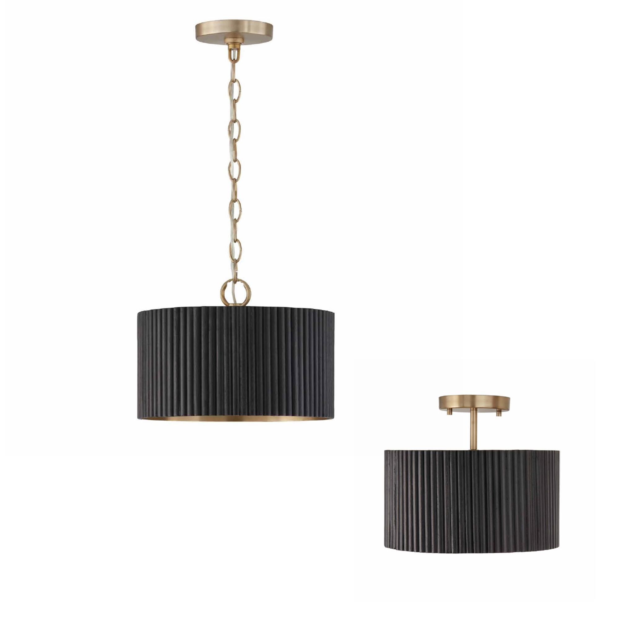 Donovan 12 Inch 1 Light Semi Flush Mount,