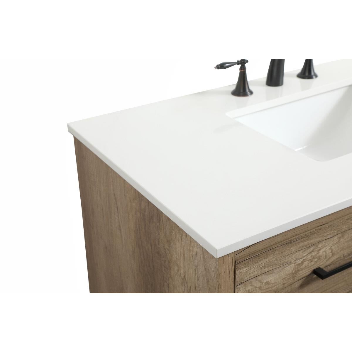 Shown in Natural Oak finish and Without Backsplash accent