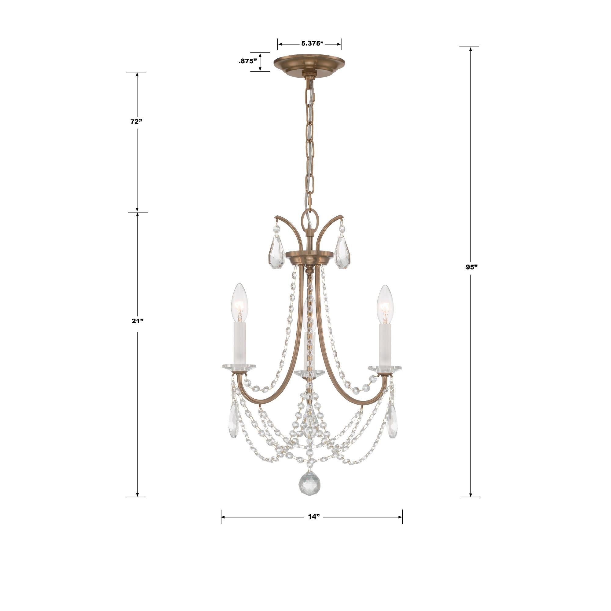 Shown in Aged Brass finish and Hand Cut crystal