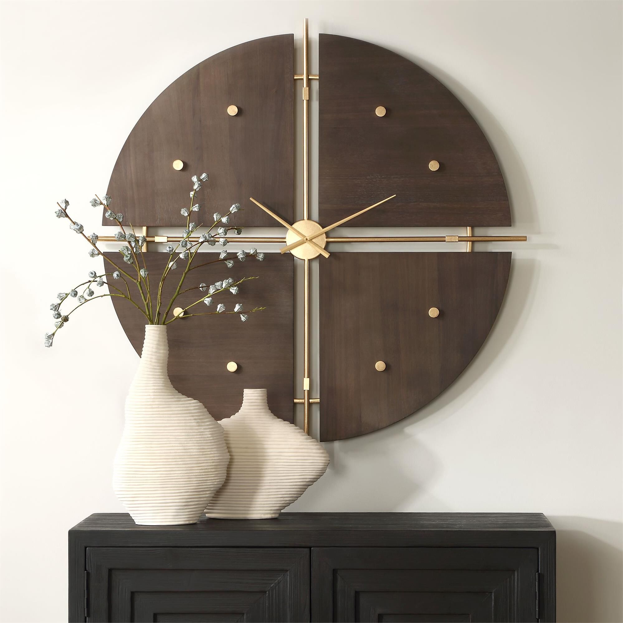 Gracve Feyock 38 Inch Walnut Elegance Wall Clock by Uttermost
