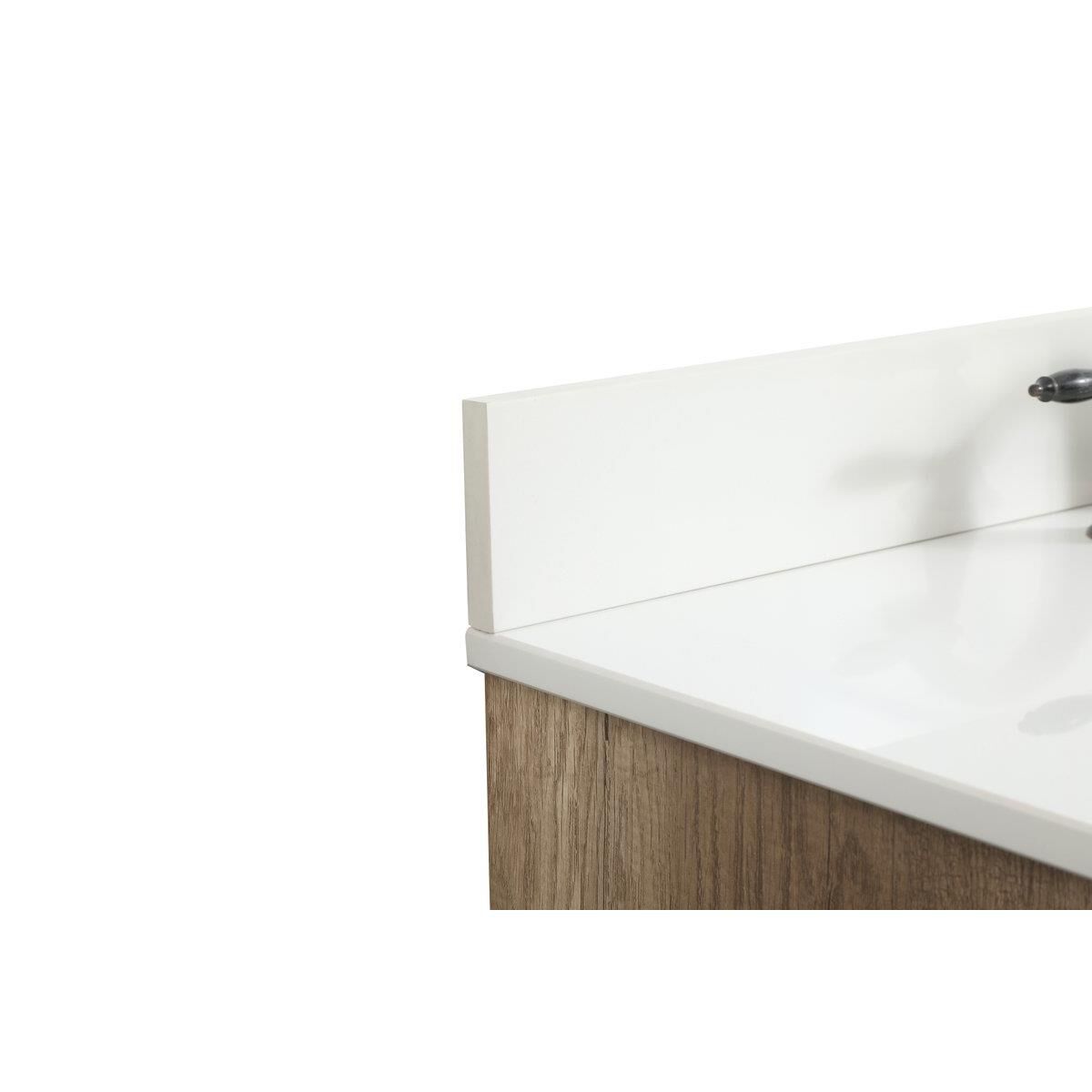 Shown in Natural Oak finish and With Backsplash accent