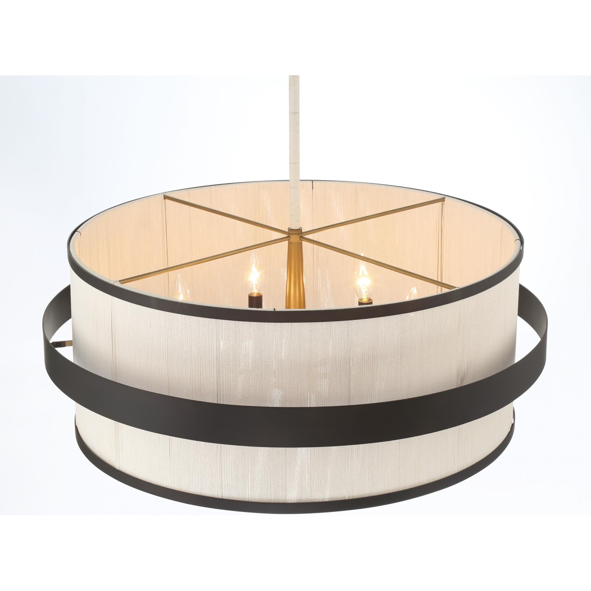 Shown in Legacy Brass (Painted) & Dark finish and Tan glass and Pure Cotton Thread shade