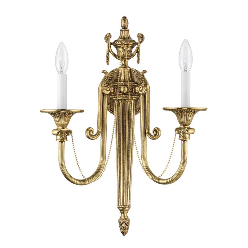 Cast Brass Wall Mount 20 Inch 2 Light Bath Vanity Light by Crystorama