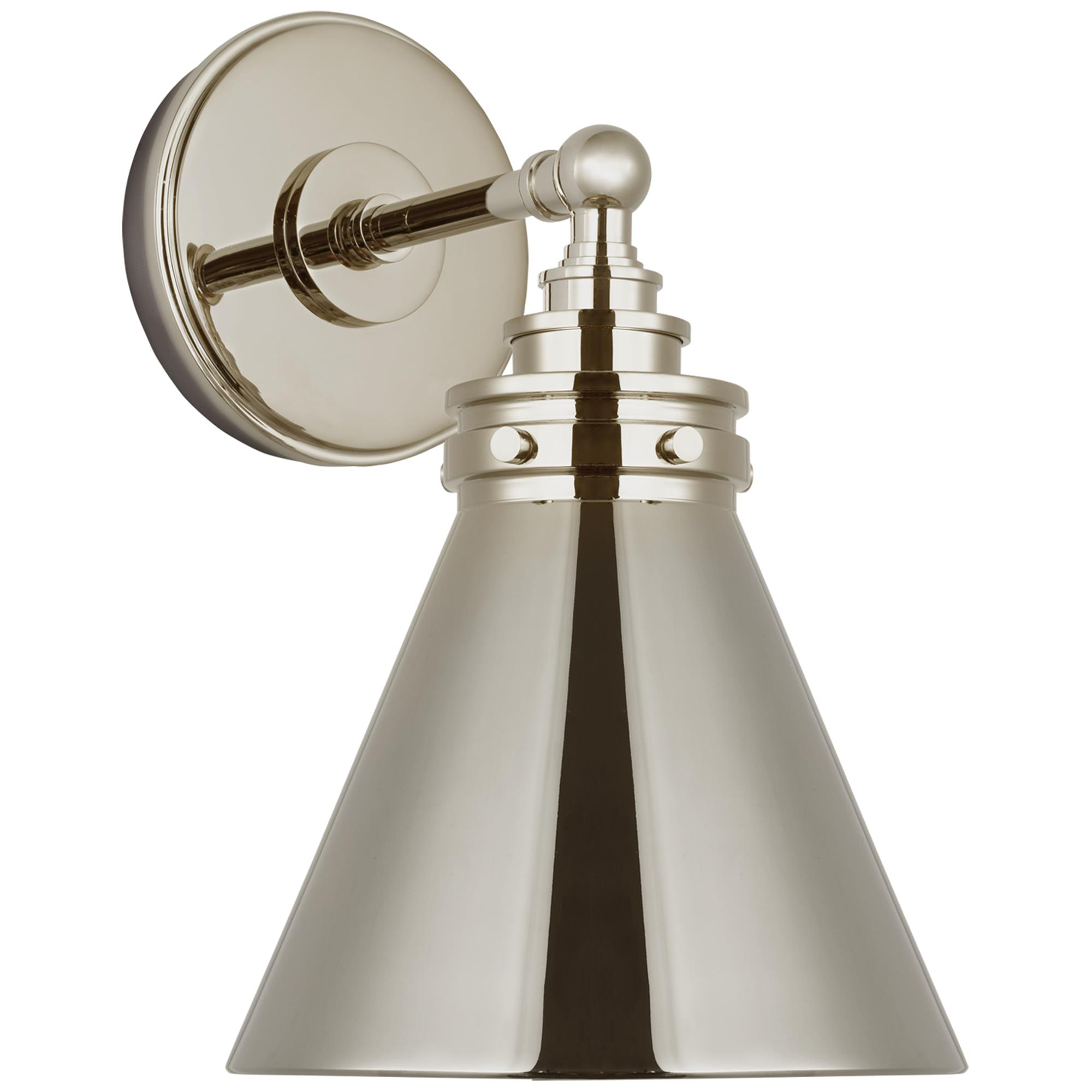 Shown in Polished Nickel finish and Polished Nickel glass