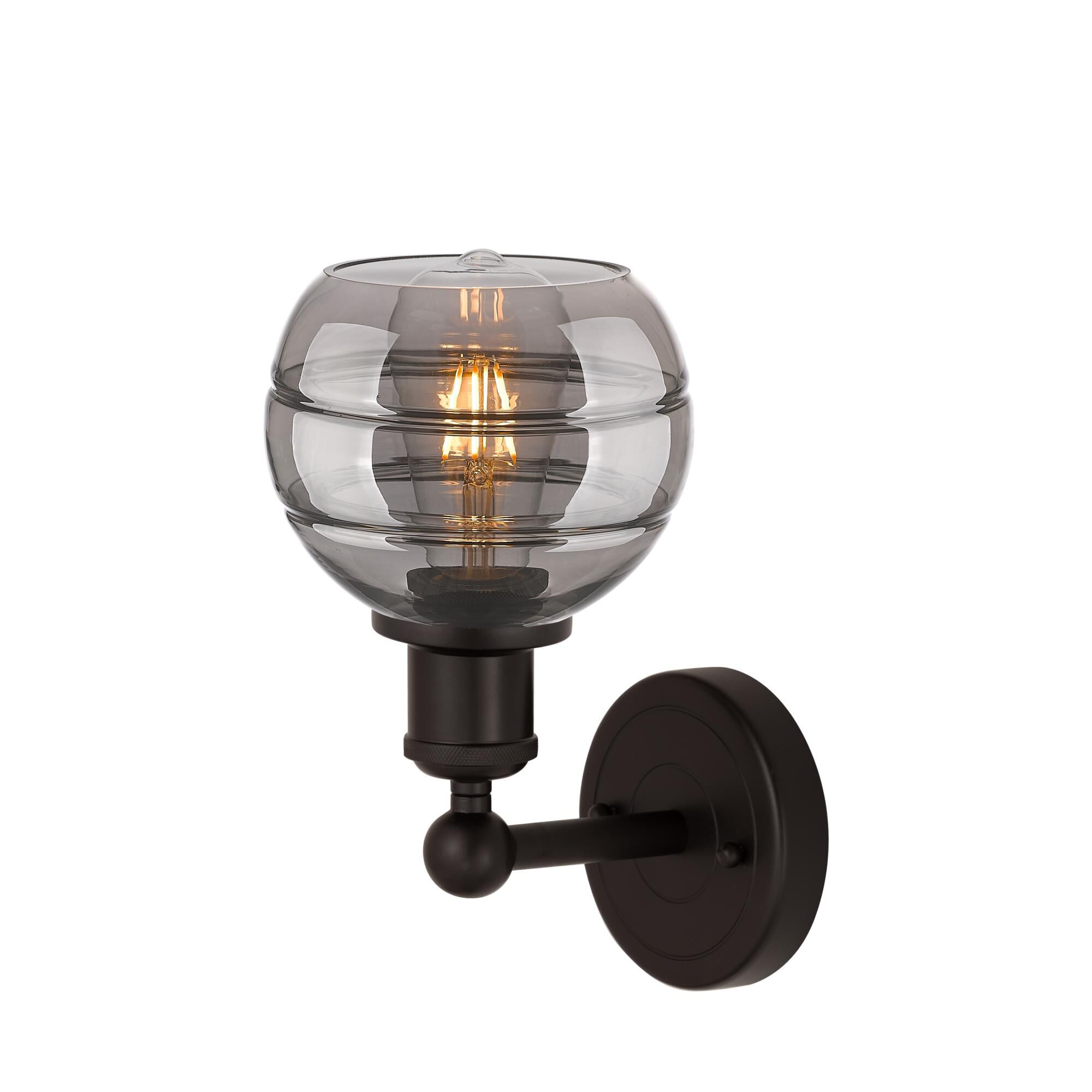 Shown in Oil Rubbed Bronze finish and Light Smoke glass