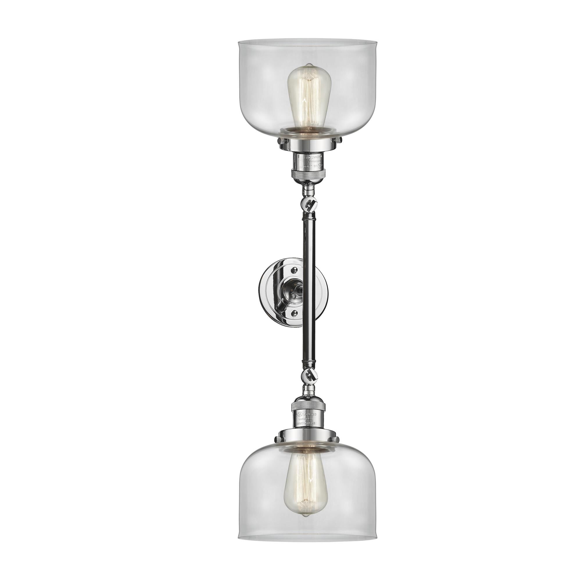 Shown in Polished Chrome finish and Clear glass