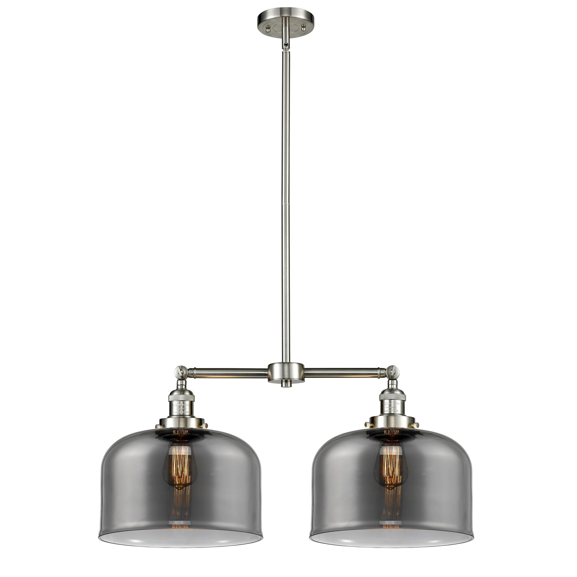 Shown in Brushed Satin Nickel finish and Plated Smoked glass