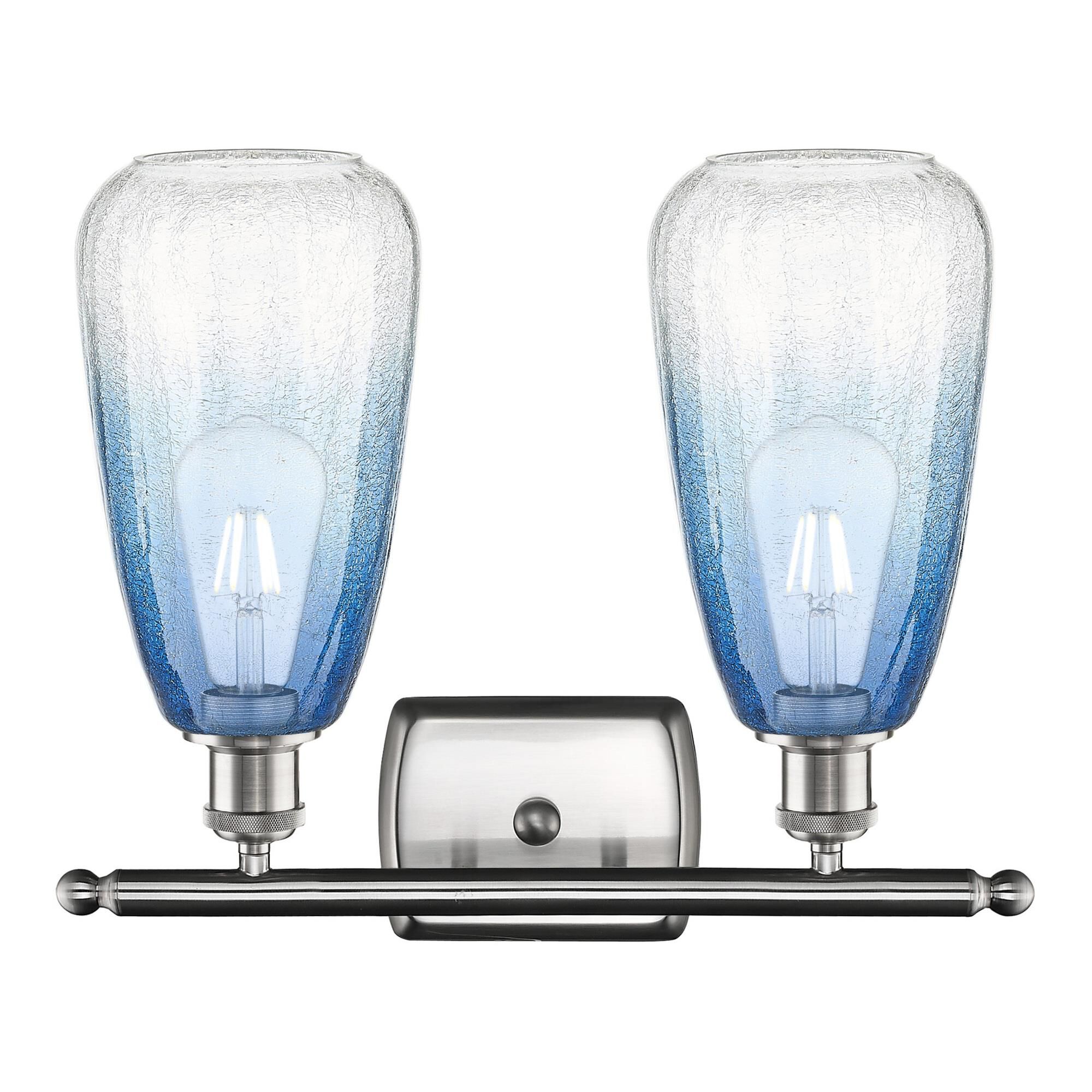 Shown in Brushed Satin Nickel finish and Sapphire Blue glass