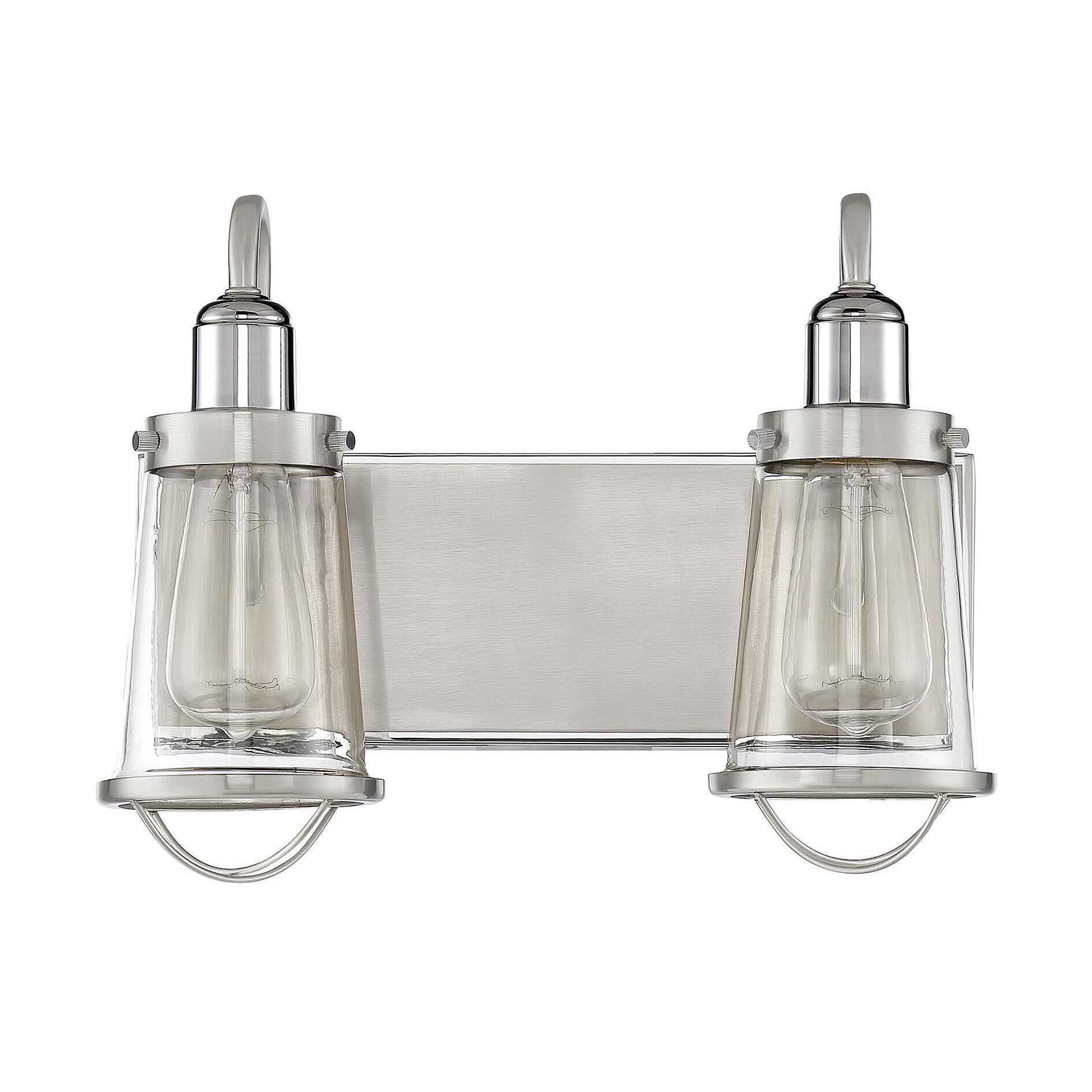 Shown in Satin Nickel W/ Polished Nickel Accents finish and Clear glass