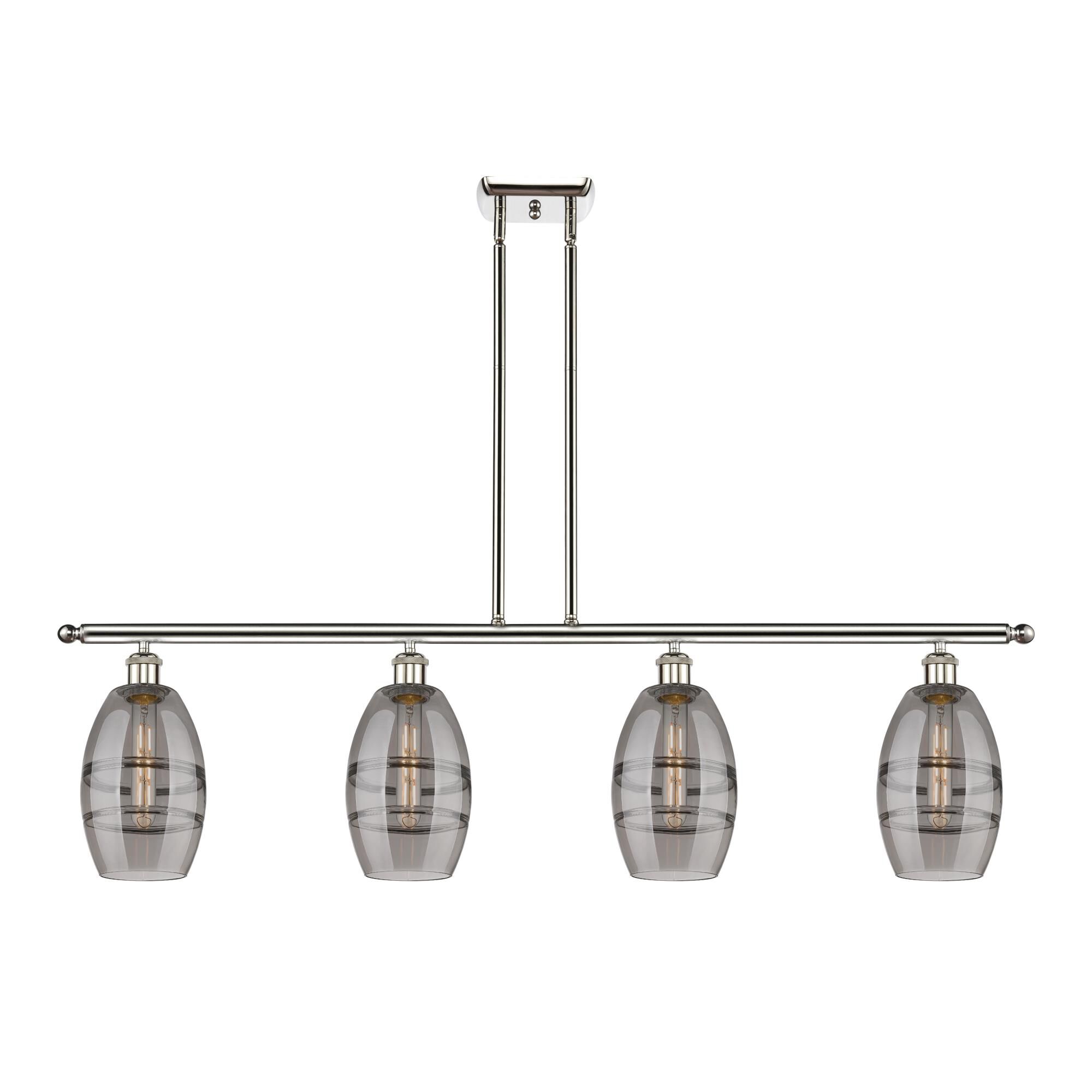 Shown in Polished Nickel finish and Light Smoke glass