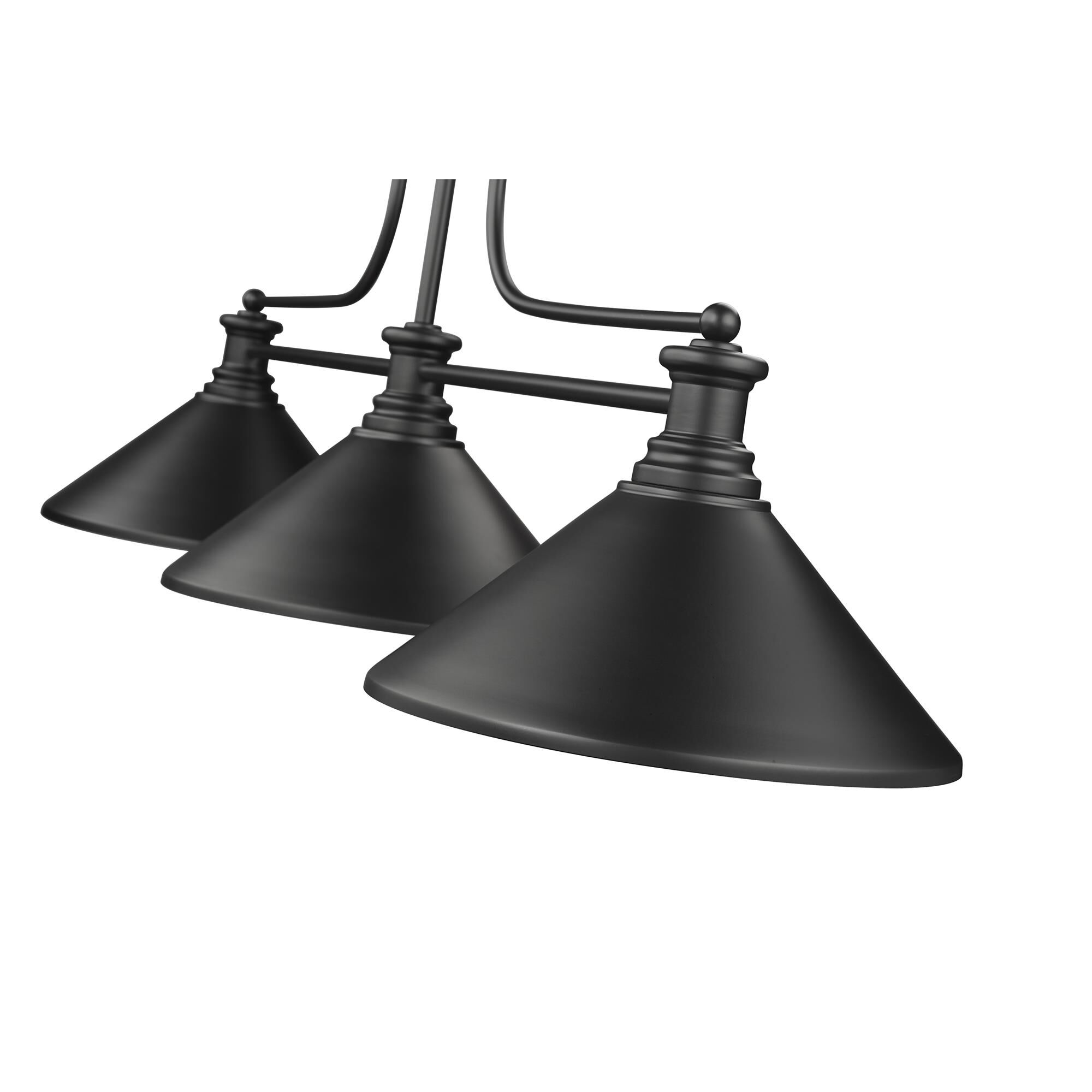 Shown in Matte Black finish and Matte Black shade