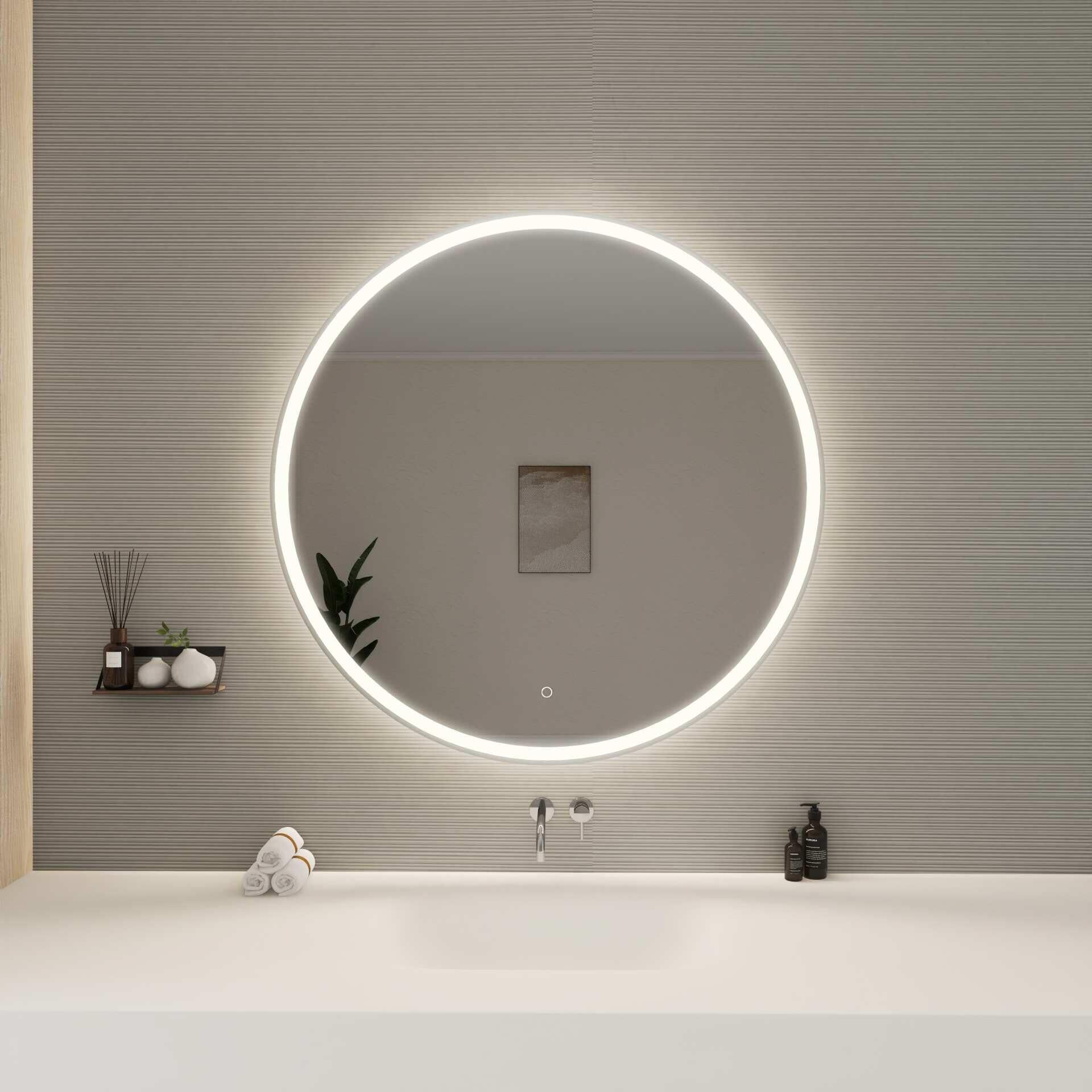 Harmoni 42 Inch Round LED Lighted Mirror by Elegant Decor