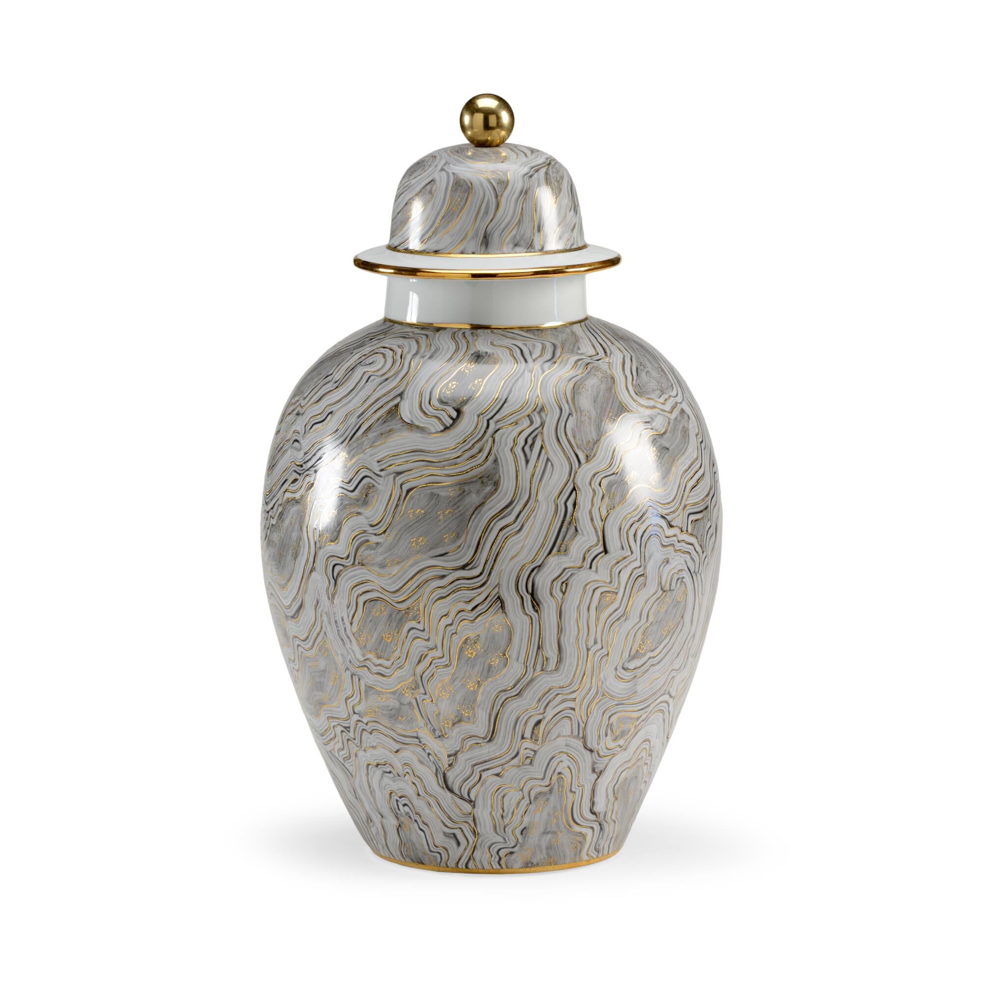 MARBLED GREY URN Vase-Urn by Chelsea House