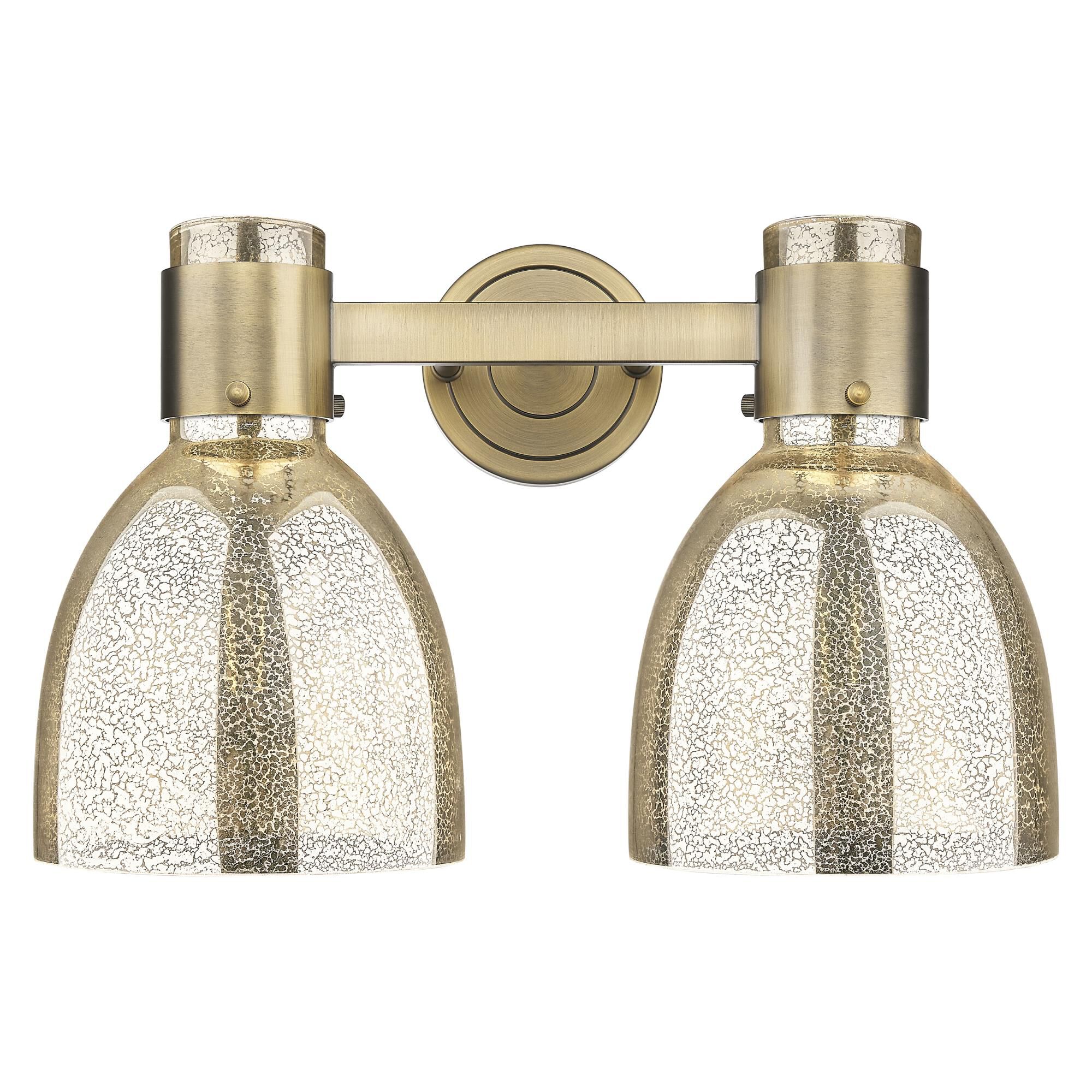 Shown in Brushed Brass finish and Mercury glass