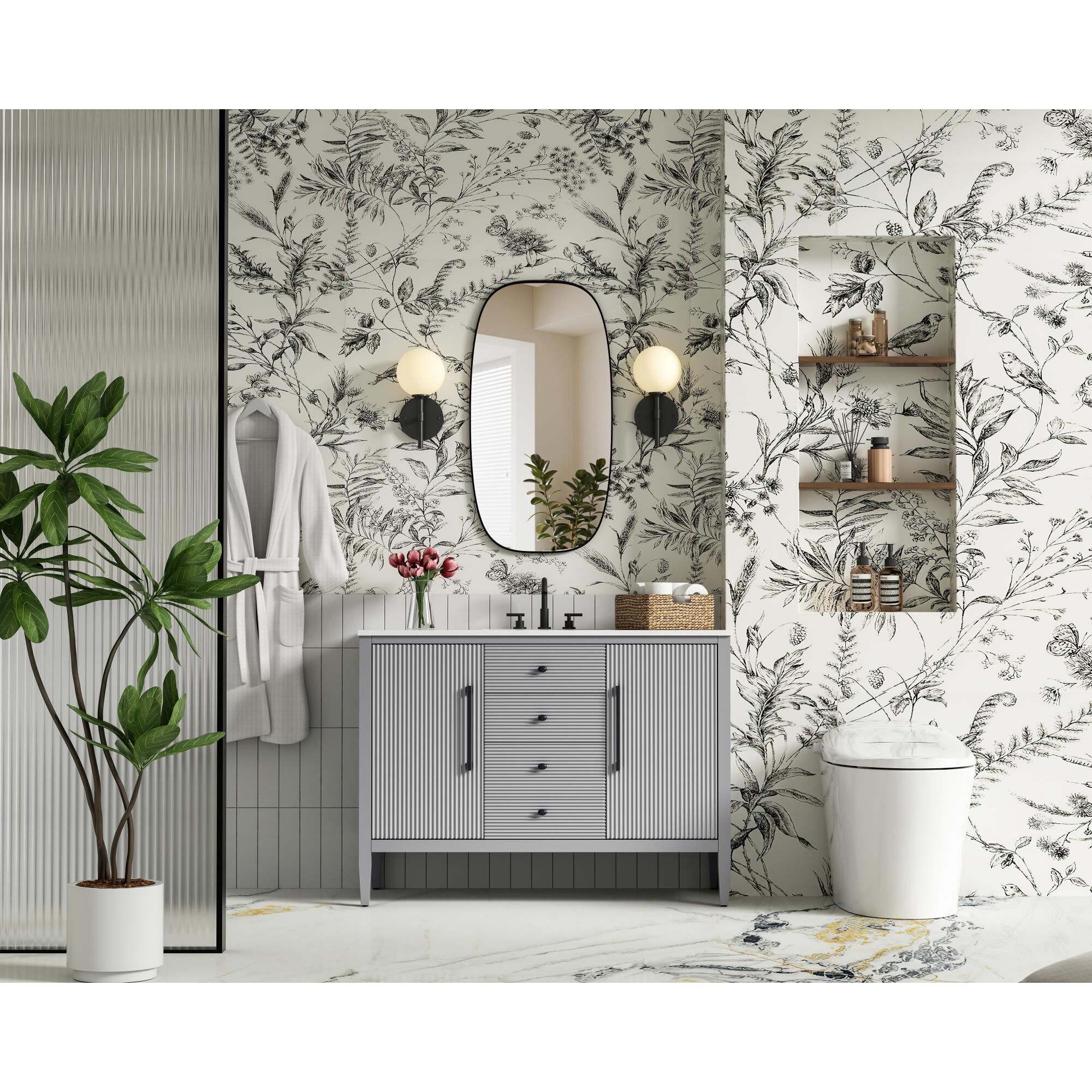 Shown in Grey finish